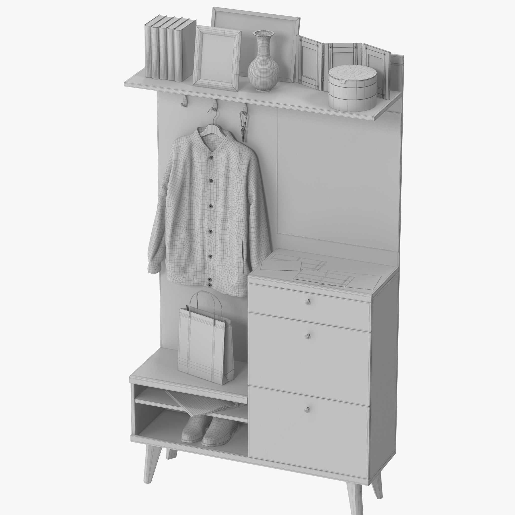 Wayfair Coat Rack 3D model_11