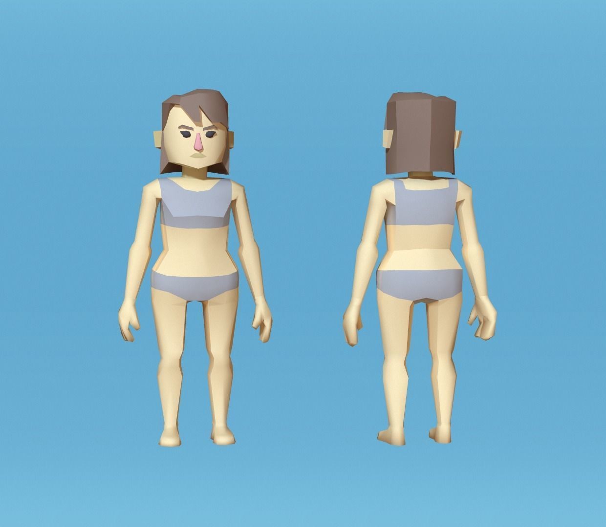 Cartoon lowpoly characters pack Low-poly 3D model_6