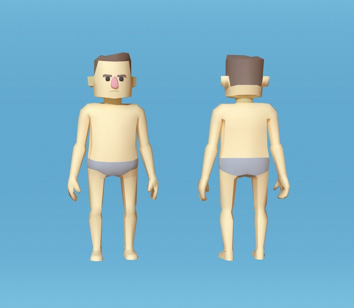 Cartoon lowpoly characters pack Low-poly 3D model_4