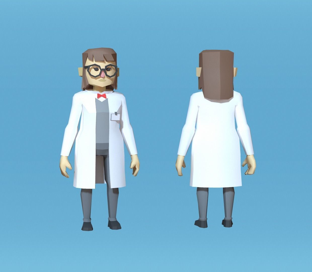 Cartoon lowpoly characters pack Low-poly 3D model_5