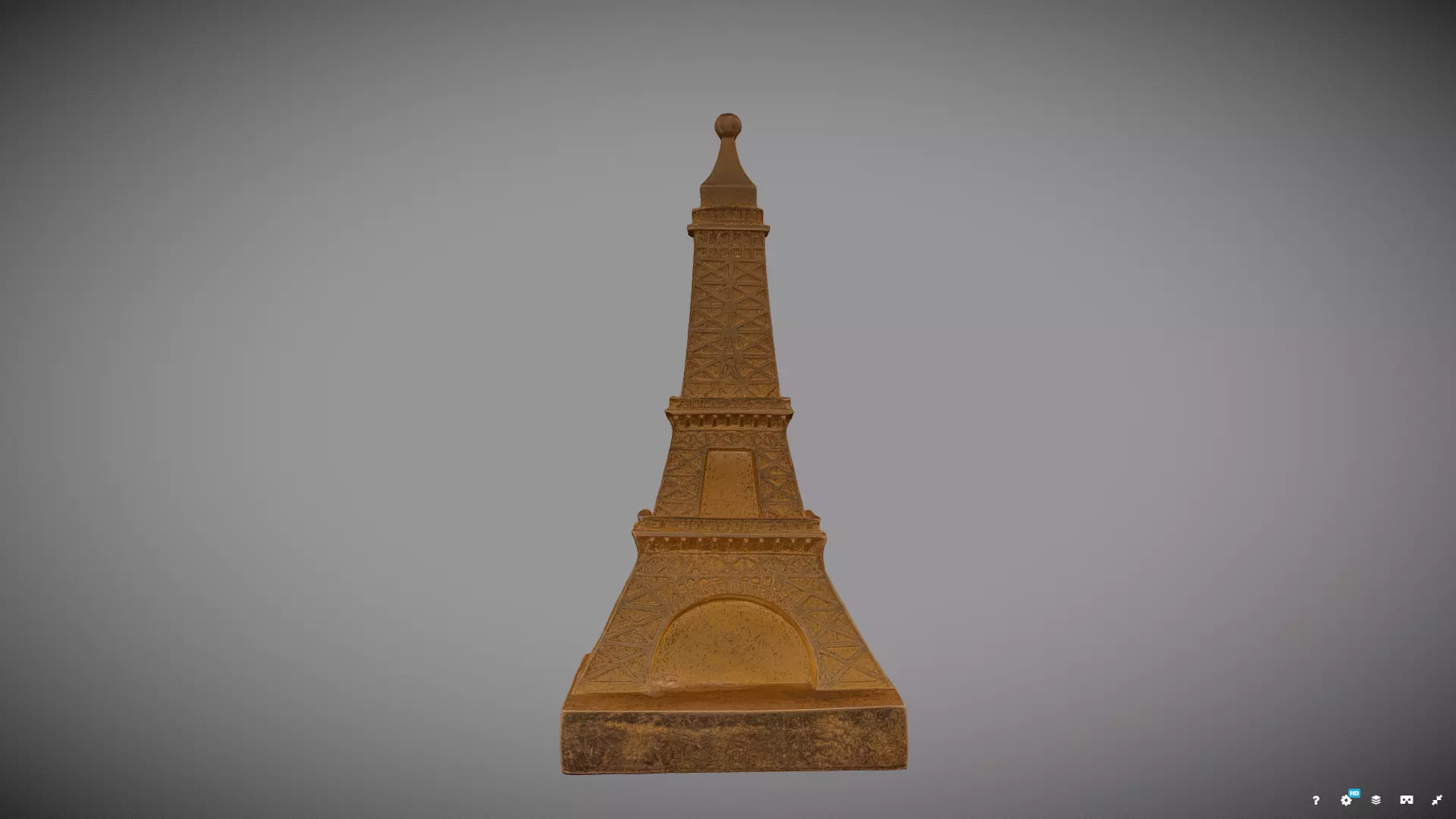 Gold Eiffel Tower Bookend 3D model