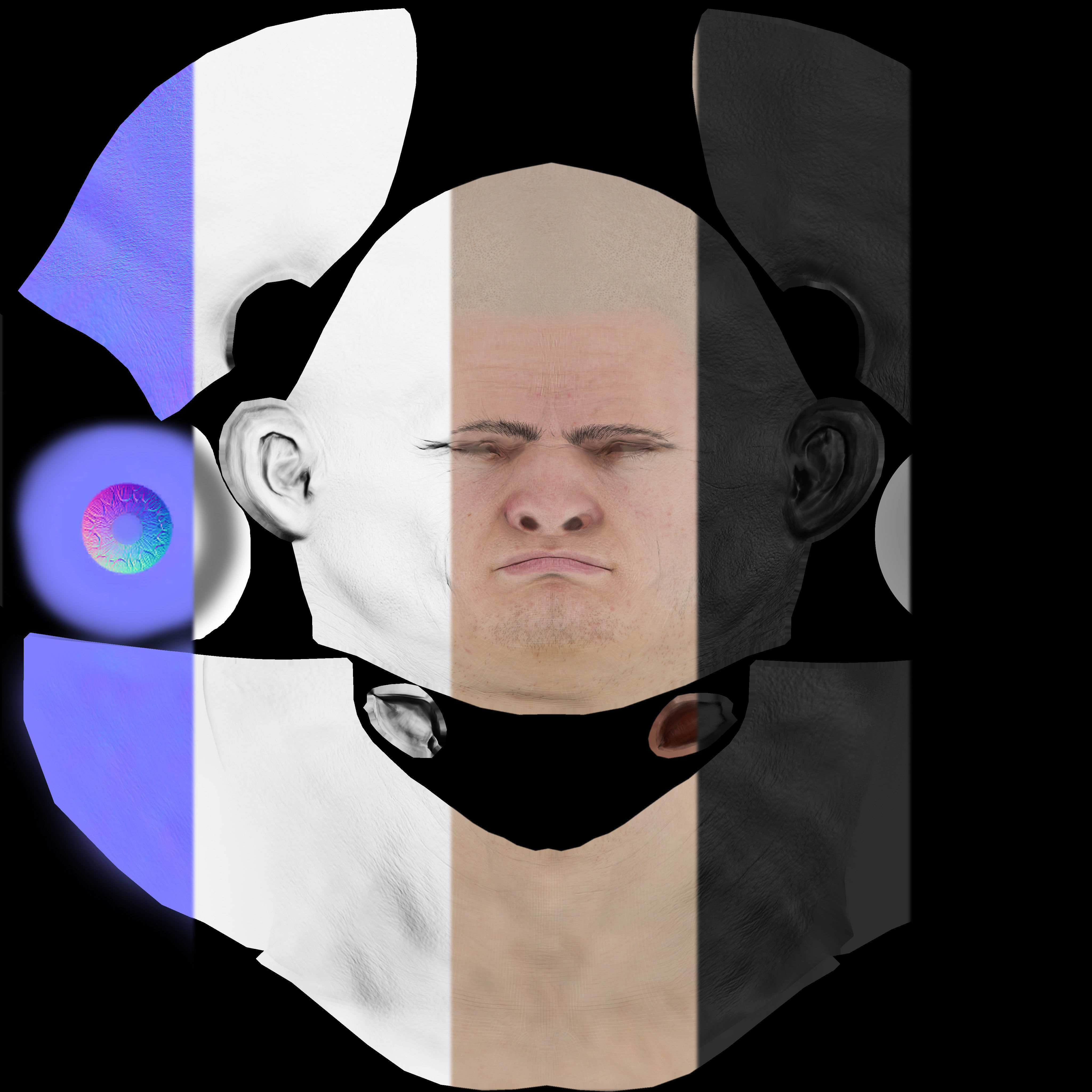 DarkKnight character in armor Low-poly 3D model_46