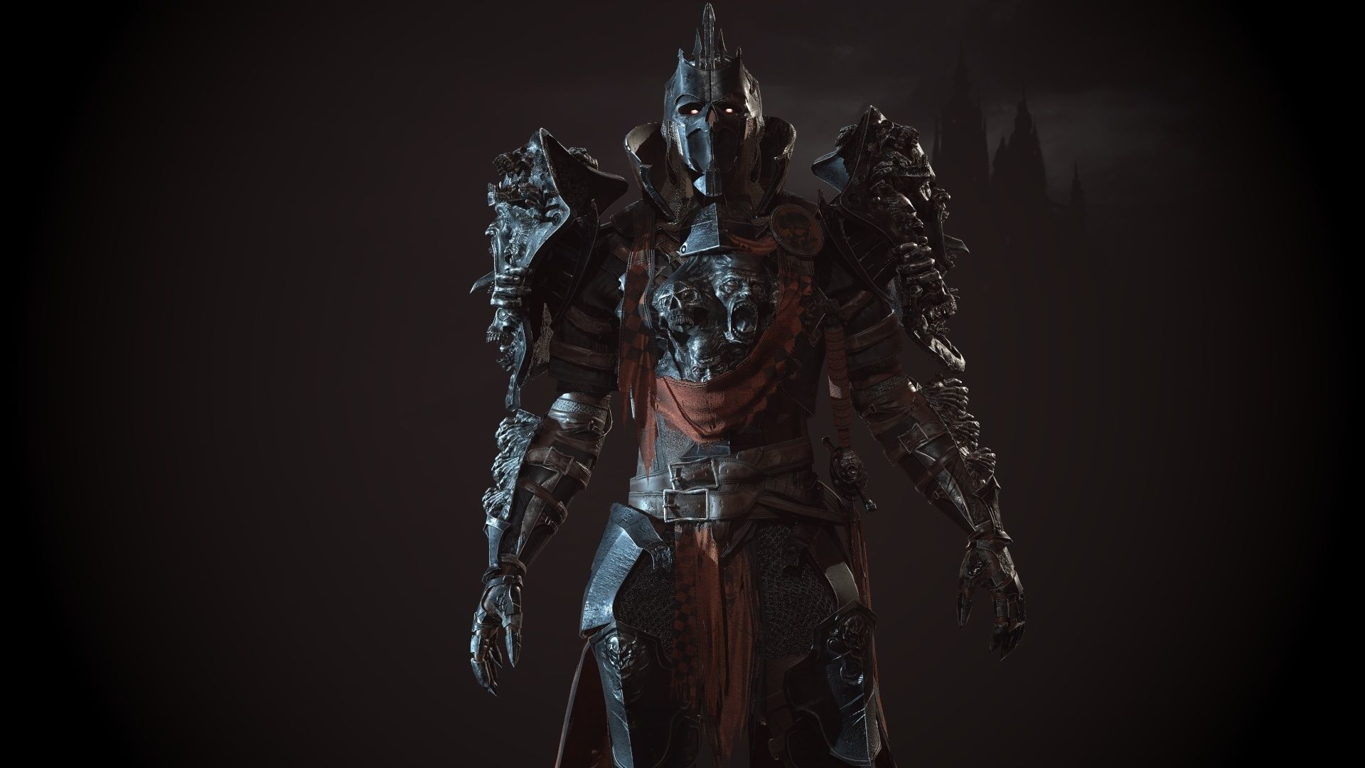 DarkKnight character in armor Low-poly 3D model_8