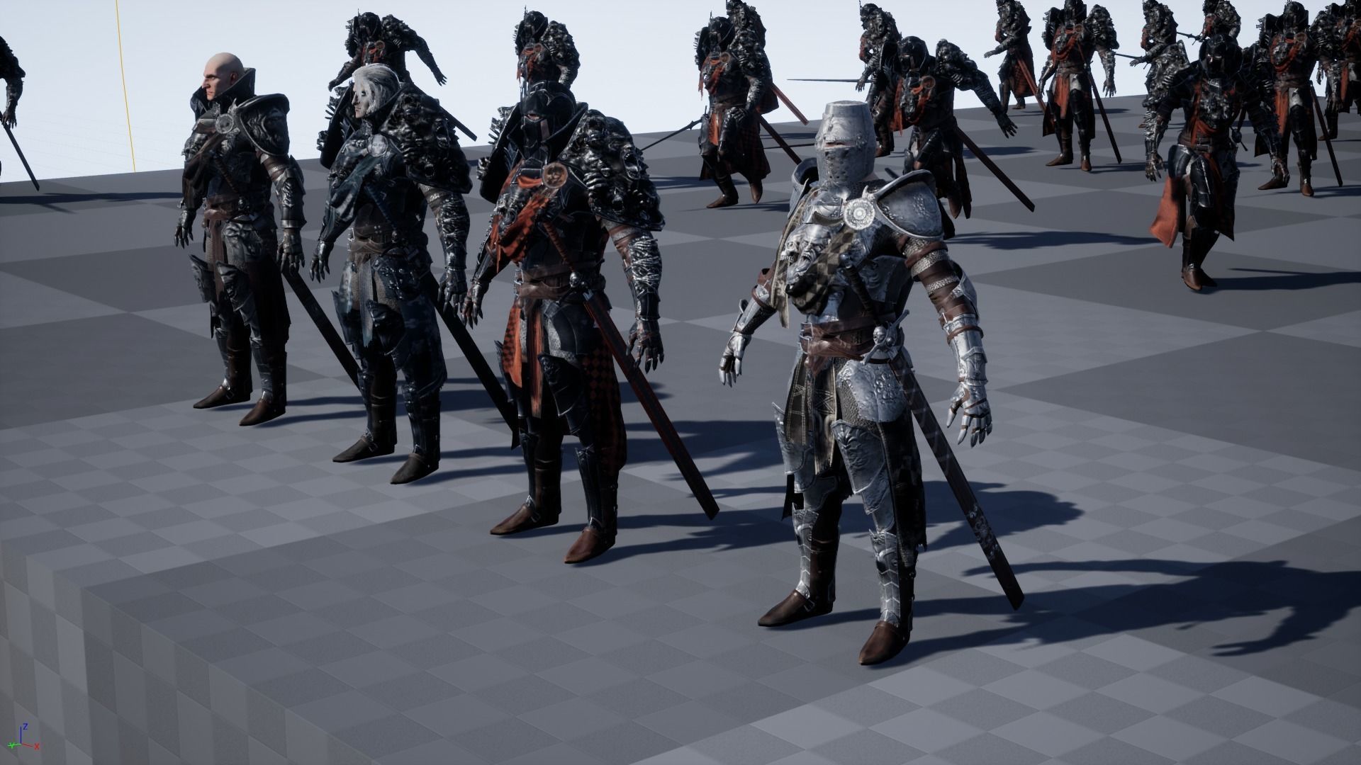 DarkKnight character in armor Low-poly 3D model_22