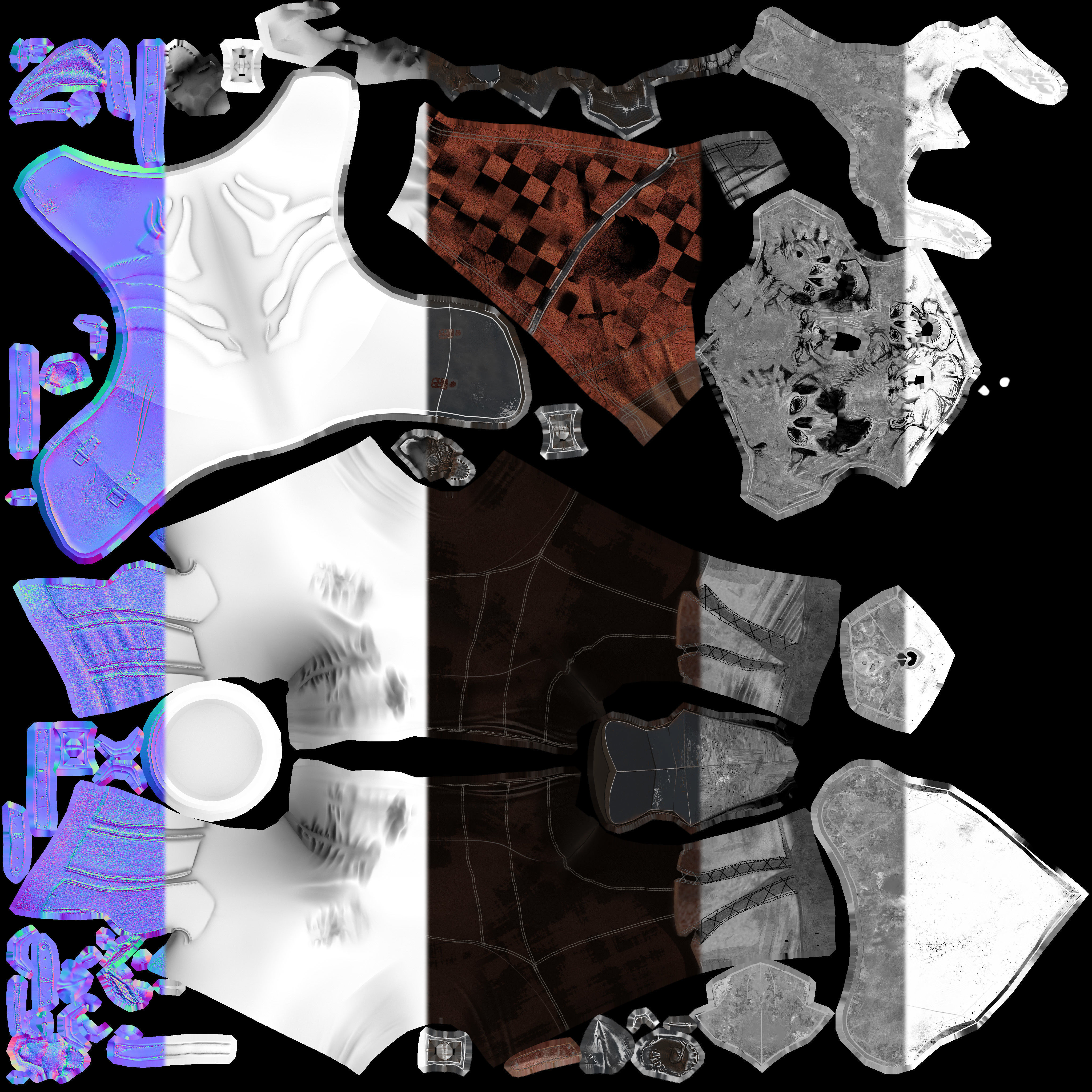 DarkKnight character in armor Low-poly 3D model_47