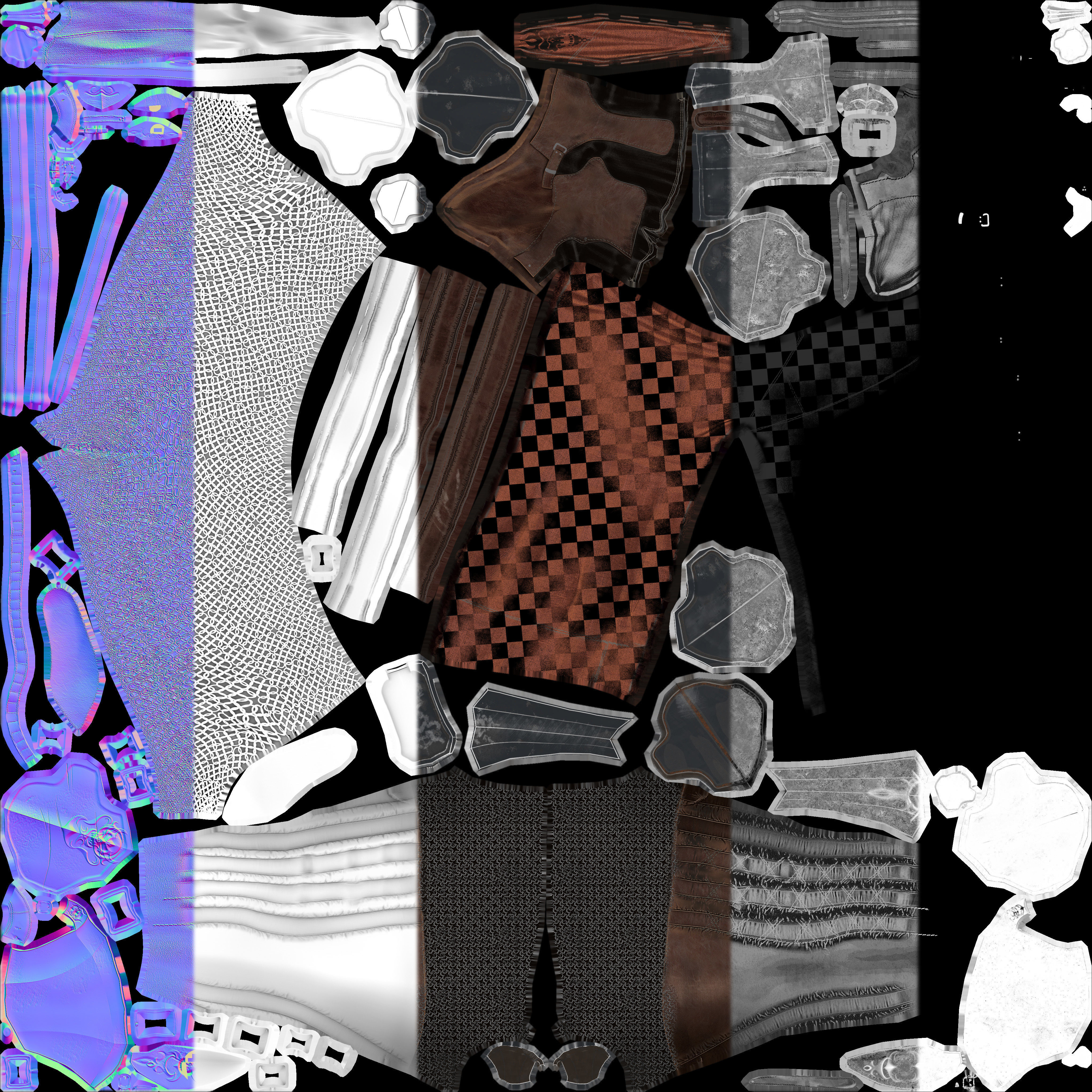 DarkKnight character in armor Low-poly 3D model_51