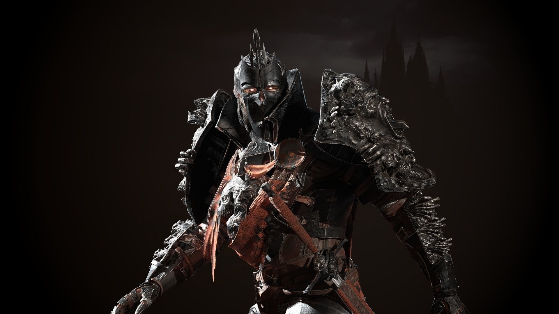 DarkKnight character in armor Low-poly 3D model_24