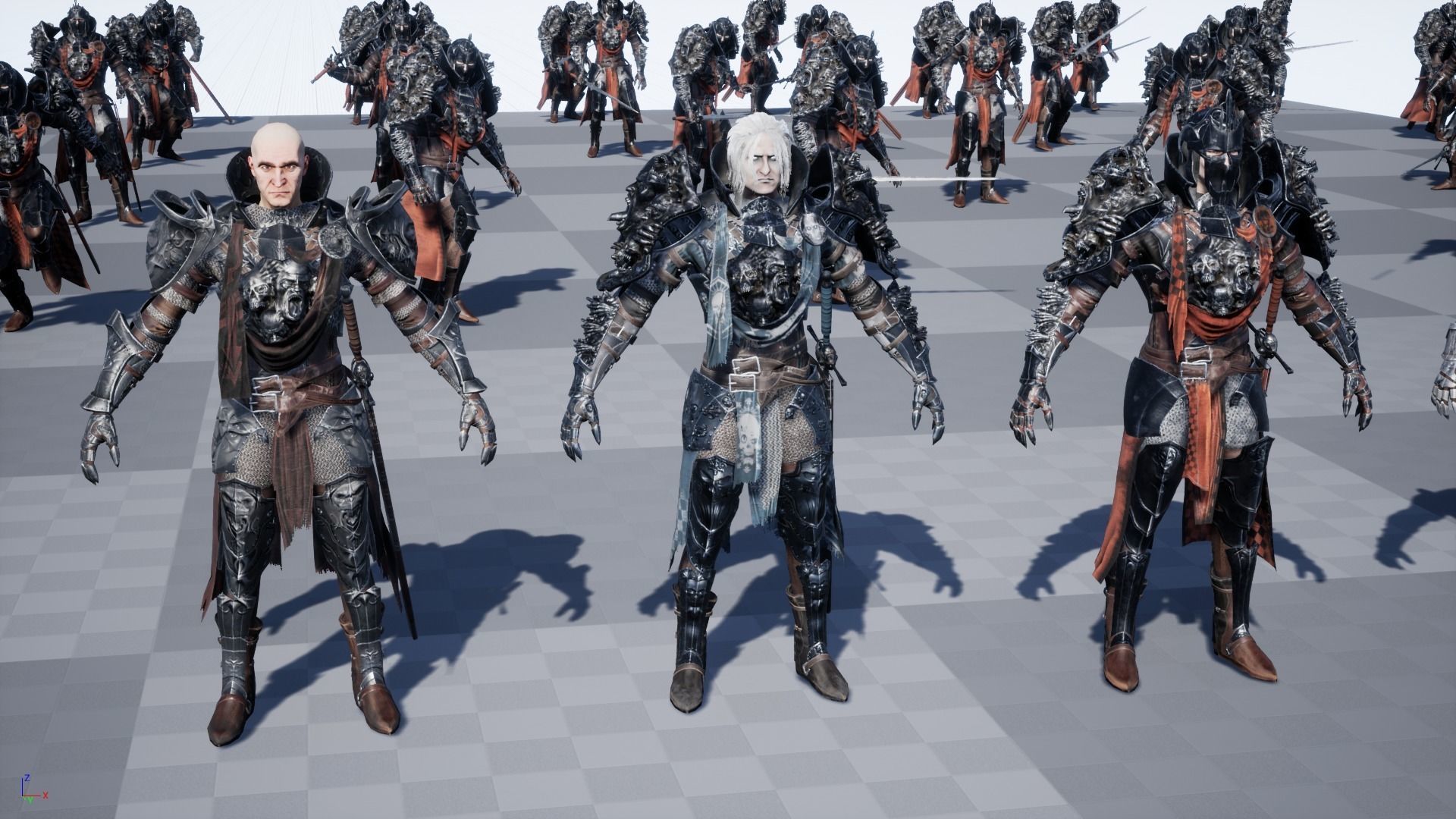 DarkKnight character in armor Low-poly 3D model_39