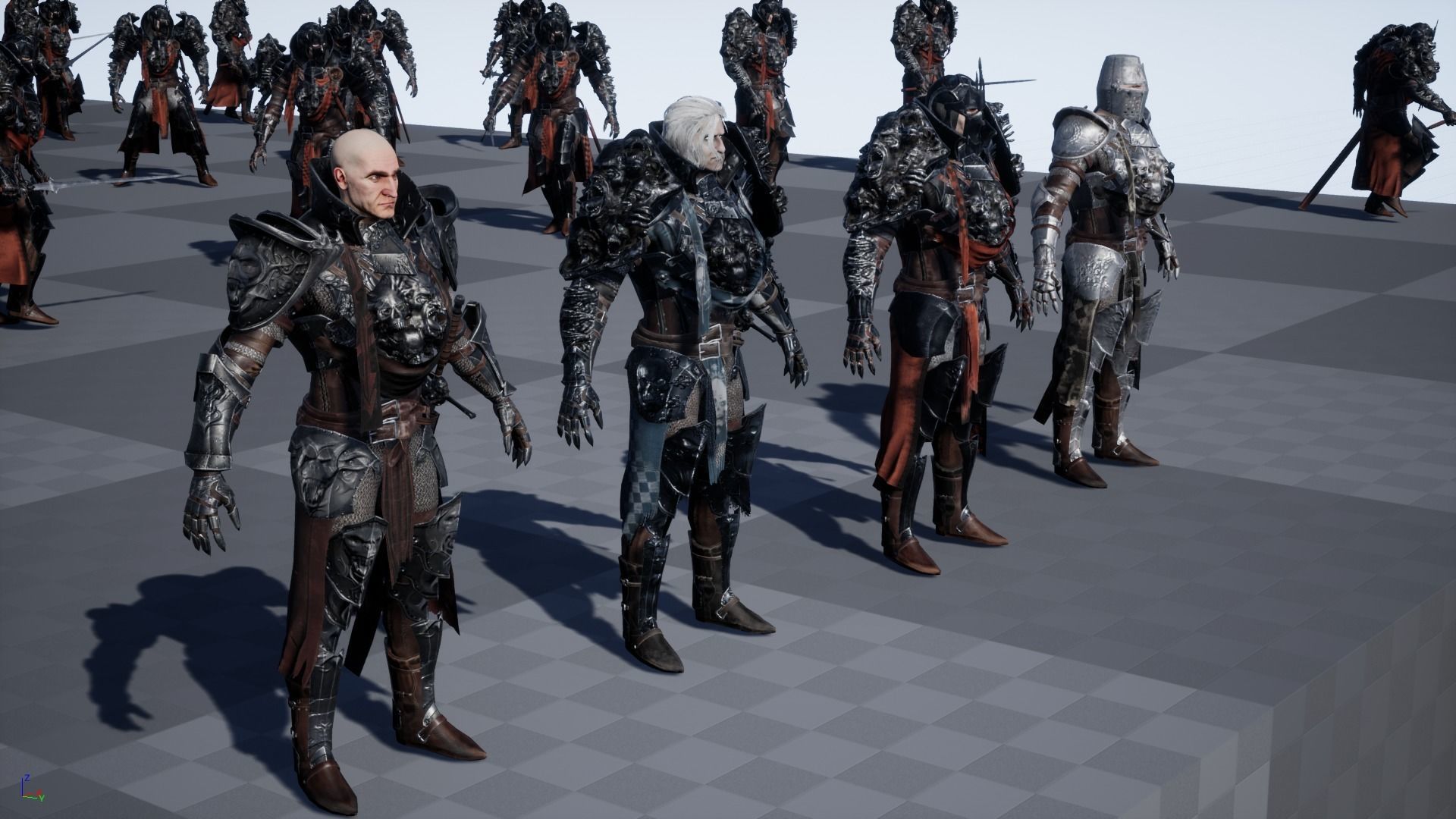 DarkKnight character in armor Low-poly 3D model_42