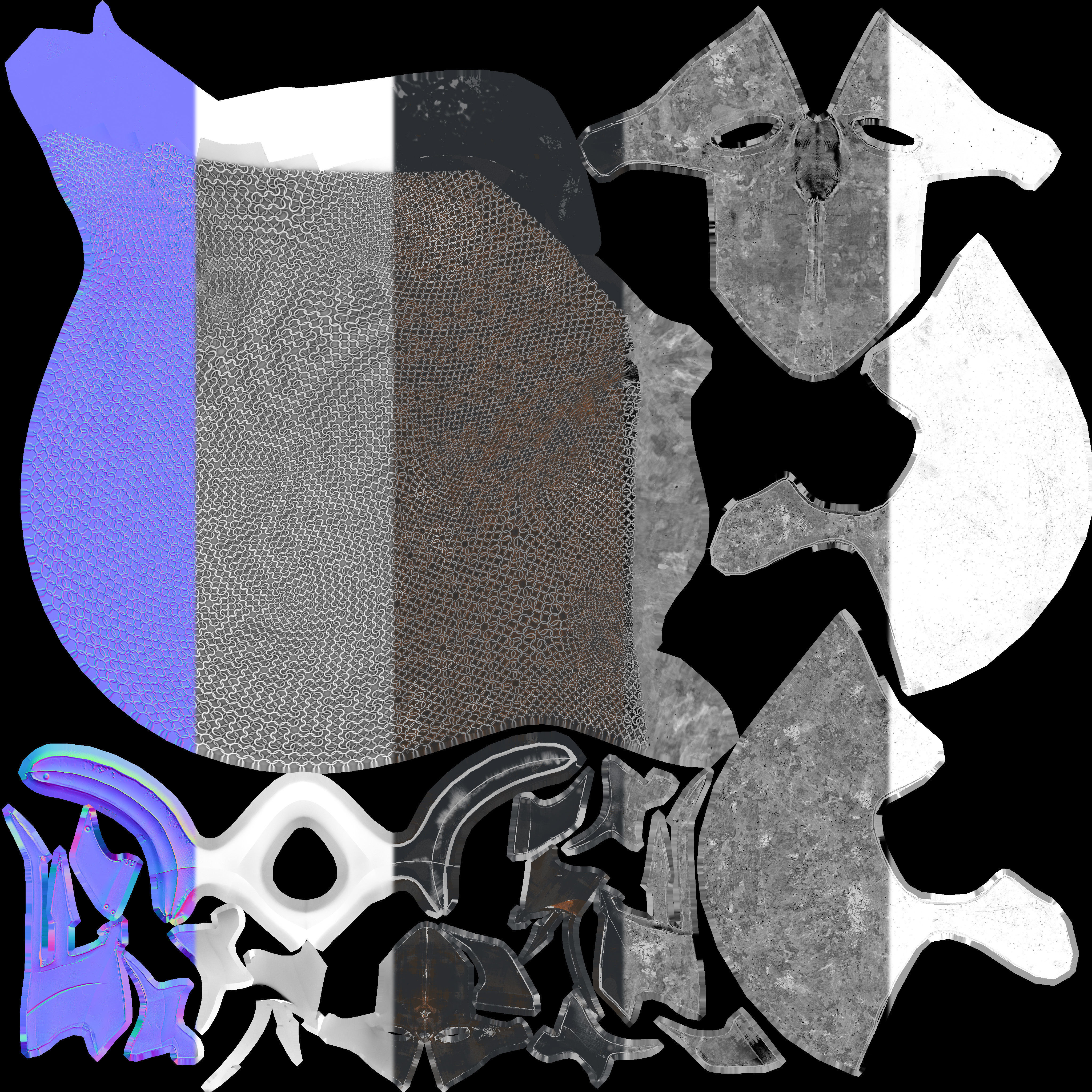 DarkKnight character in armor Low-poly 3D model_48