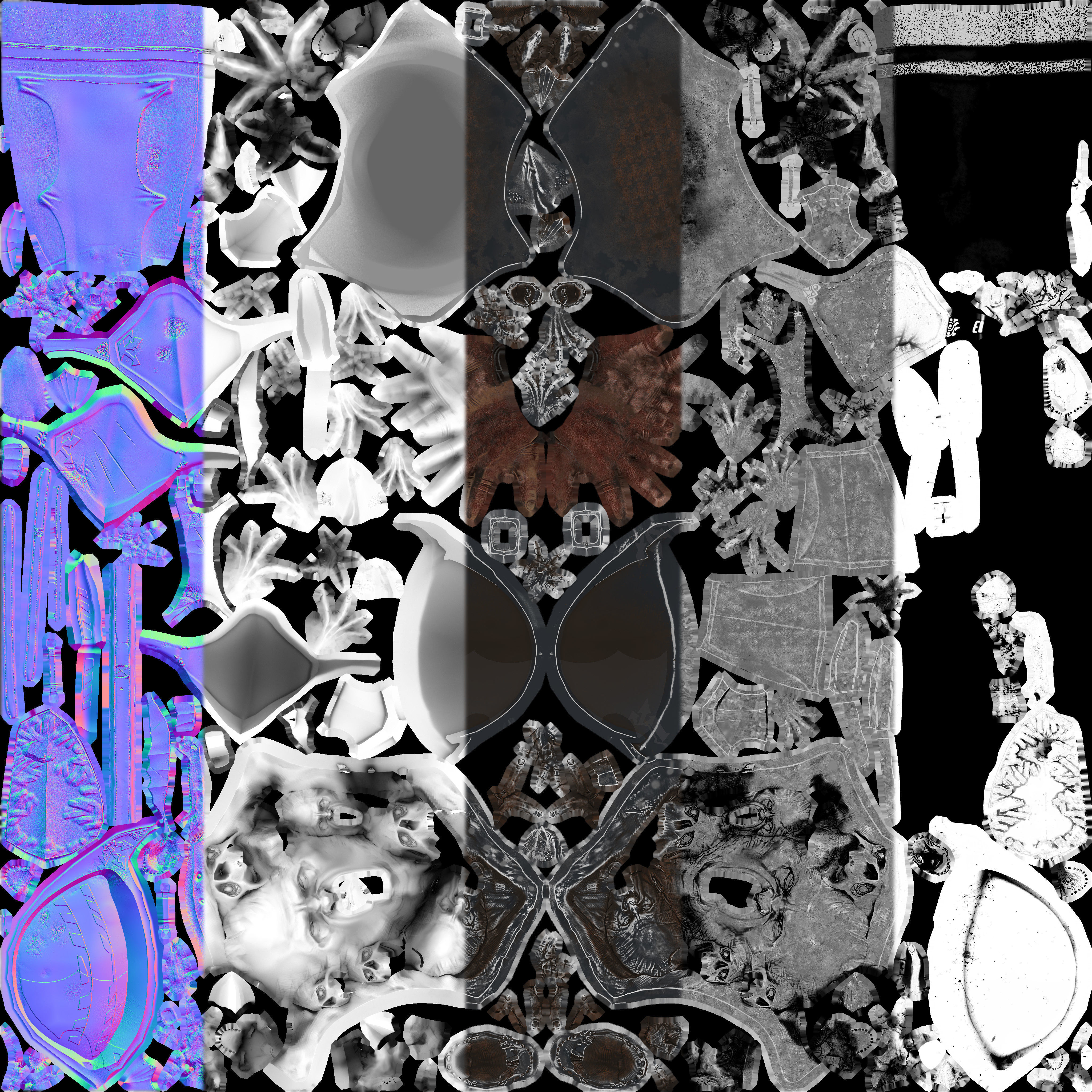 DarkKnight character in armor Low-poly 3D model_49