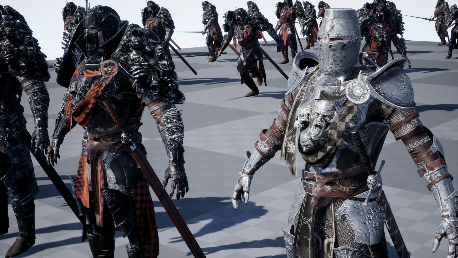 DarkKnight character in armor Low-poly 3D model_45