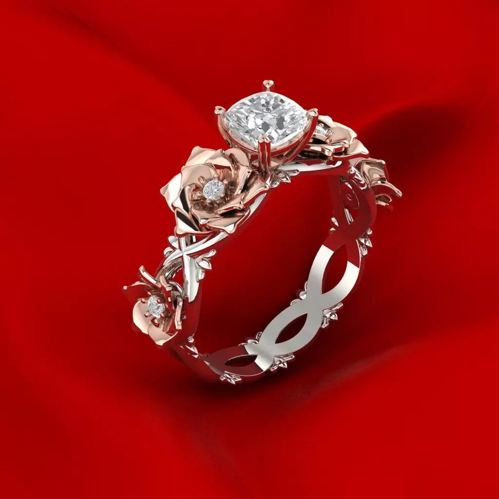 Unique Rose Ring 3D print model