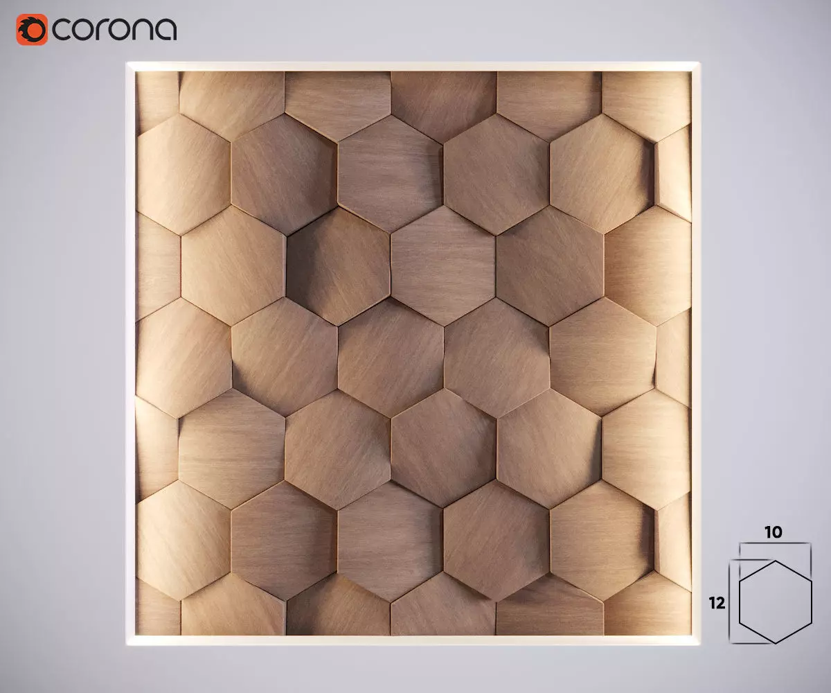 3D Wall Panel 01 Low-poly 3D model_0