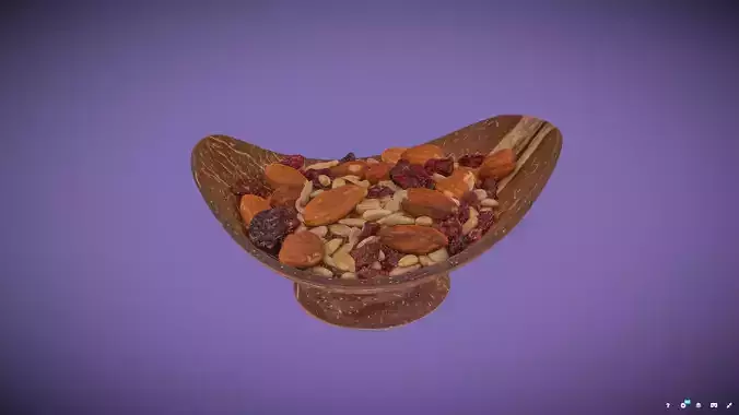 Cranberry Trail Mix in Coconut Wood Bowl