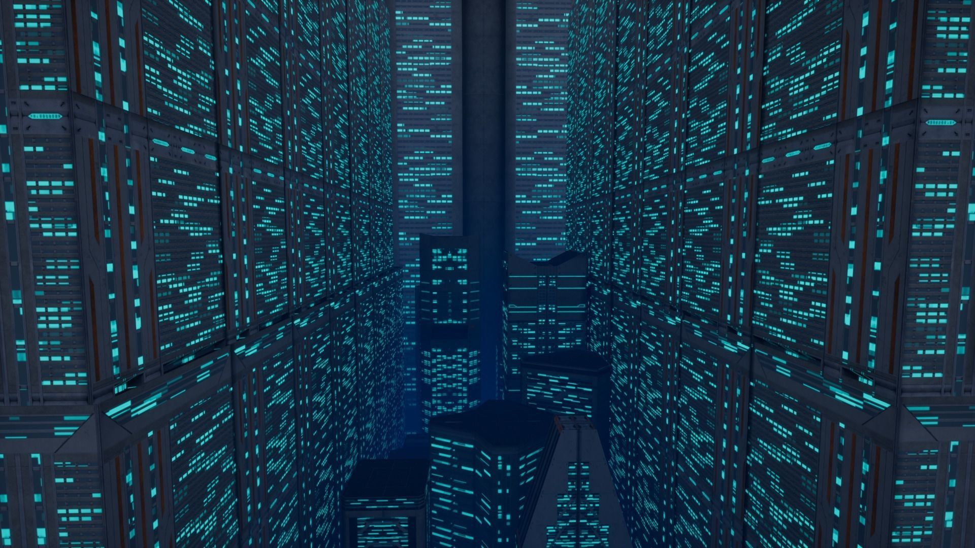 15 Sci Fi Buildings Set  Low-poly 3D model_11