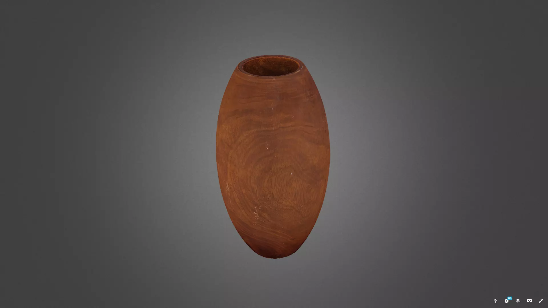 Decorative Wooden Vase 3D model_0
