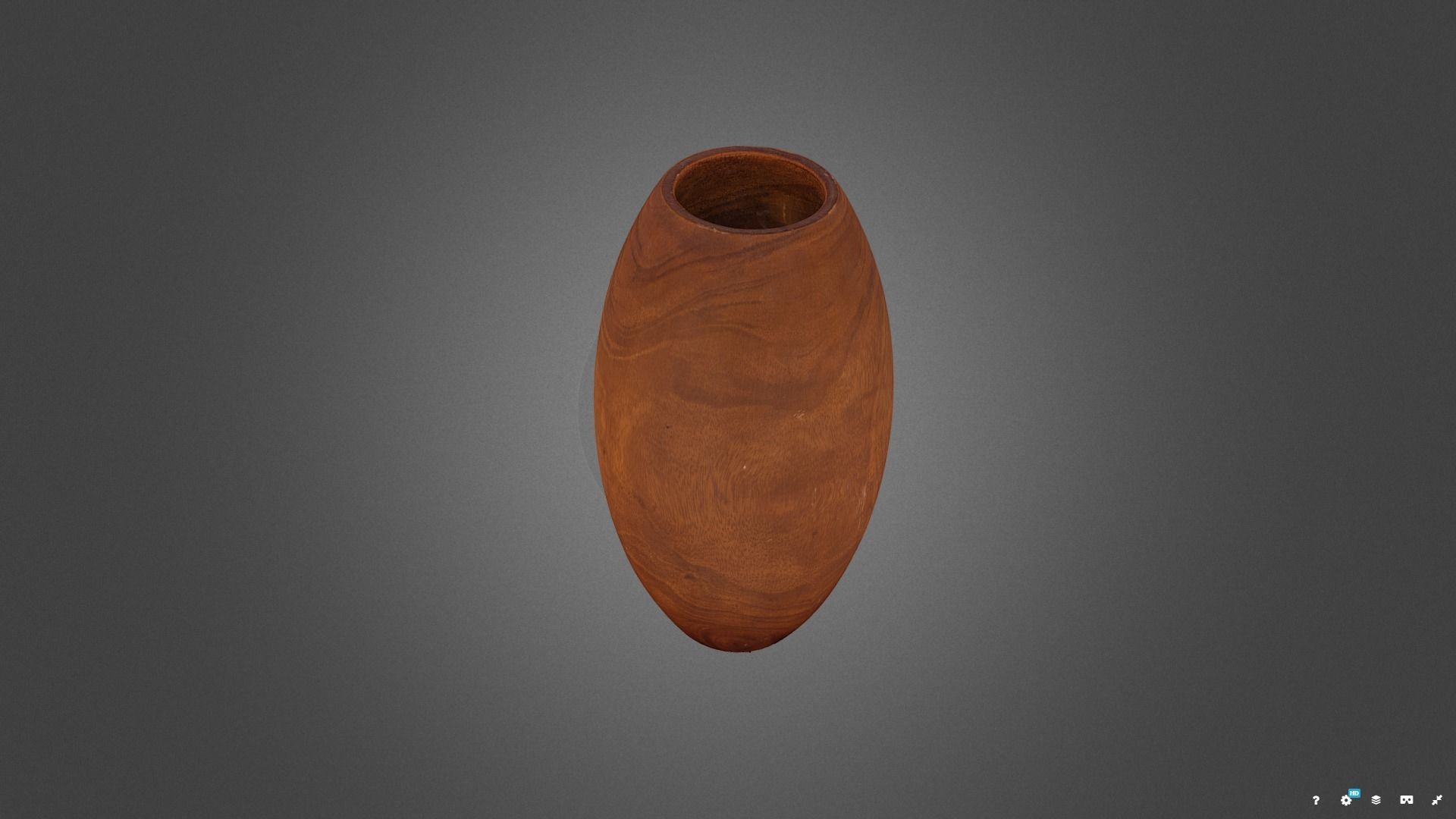Decorative Wooden Vase 3D model_2