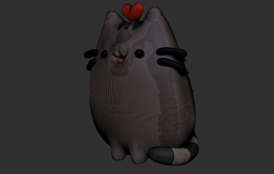 pusheen cat keychain 3D print model_4