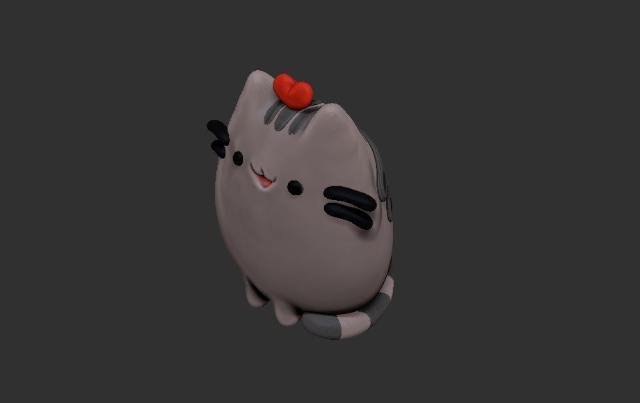 pusheen cat keychain 3D print model_1