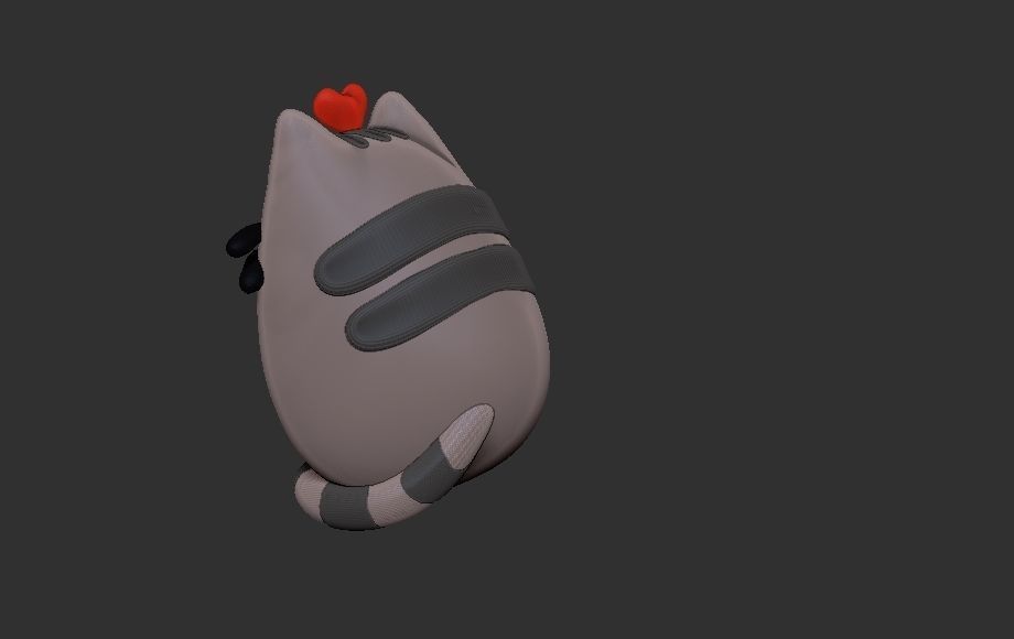 pusheen cat keychain 3D print model_2