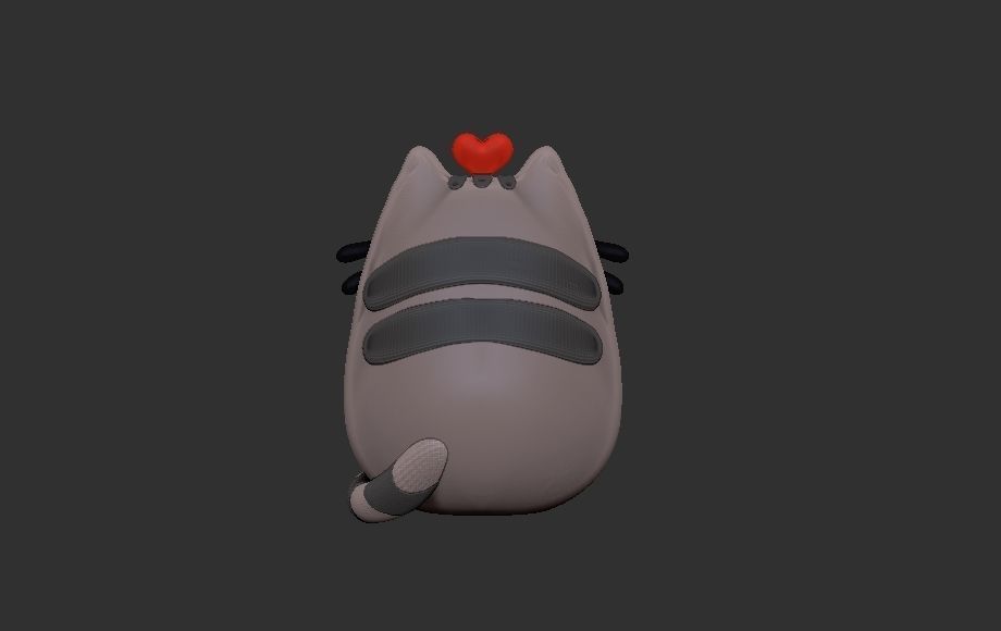 pusheen cat keychain 3D print model_3