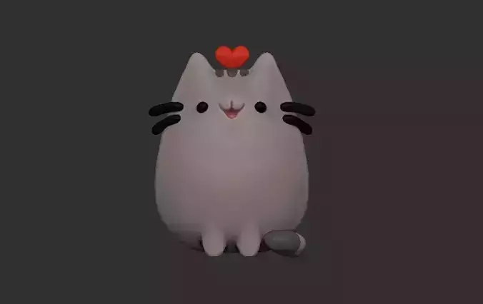pusheen cat keychain 3D print model