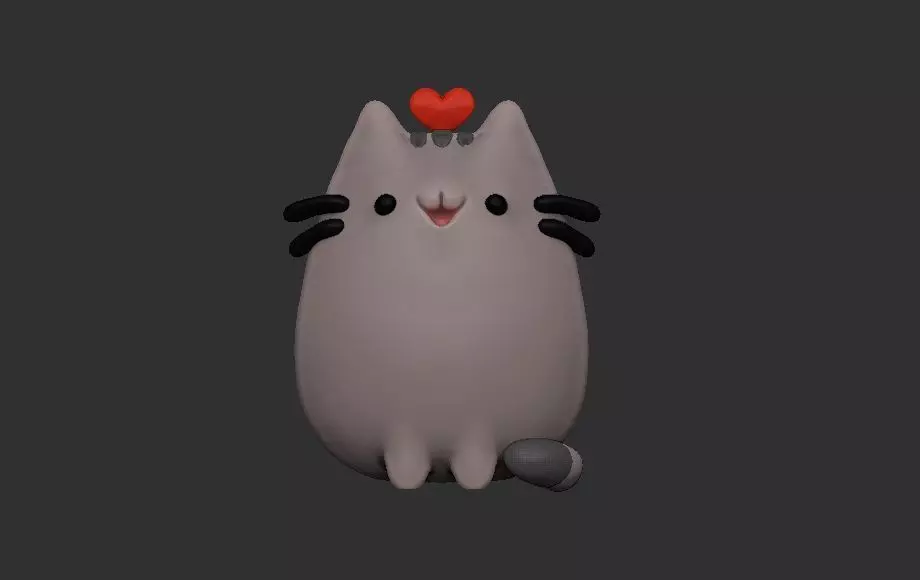 pusheen cat keychain 3D print model_0