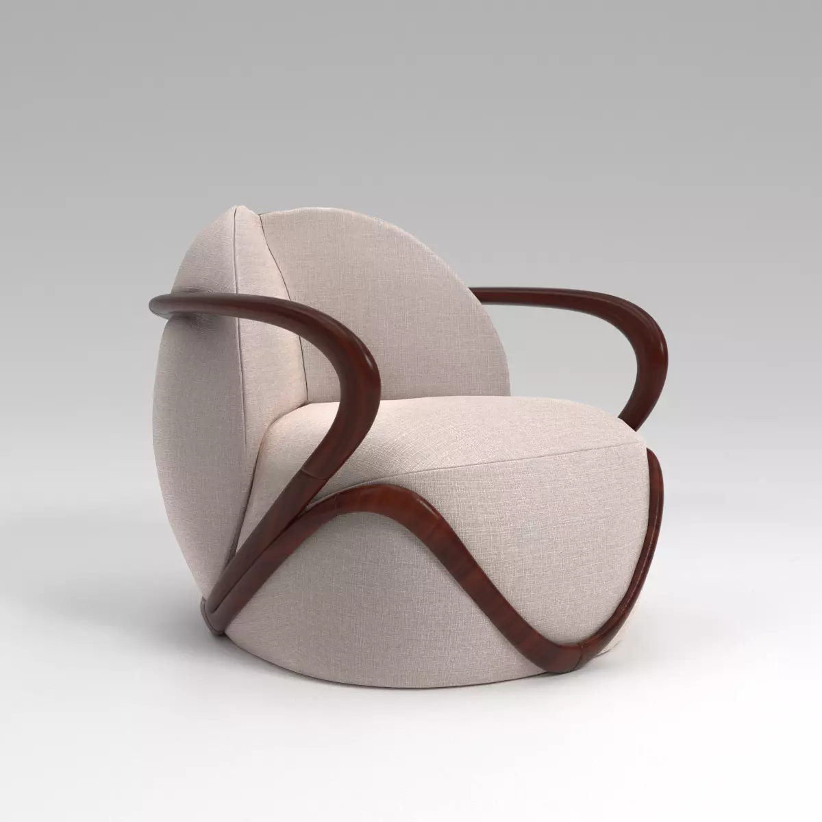 Giorgetti HUG - Armchair Low-poly 3D model_0