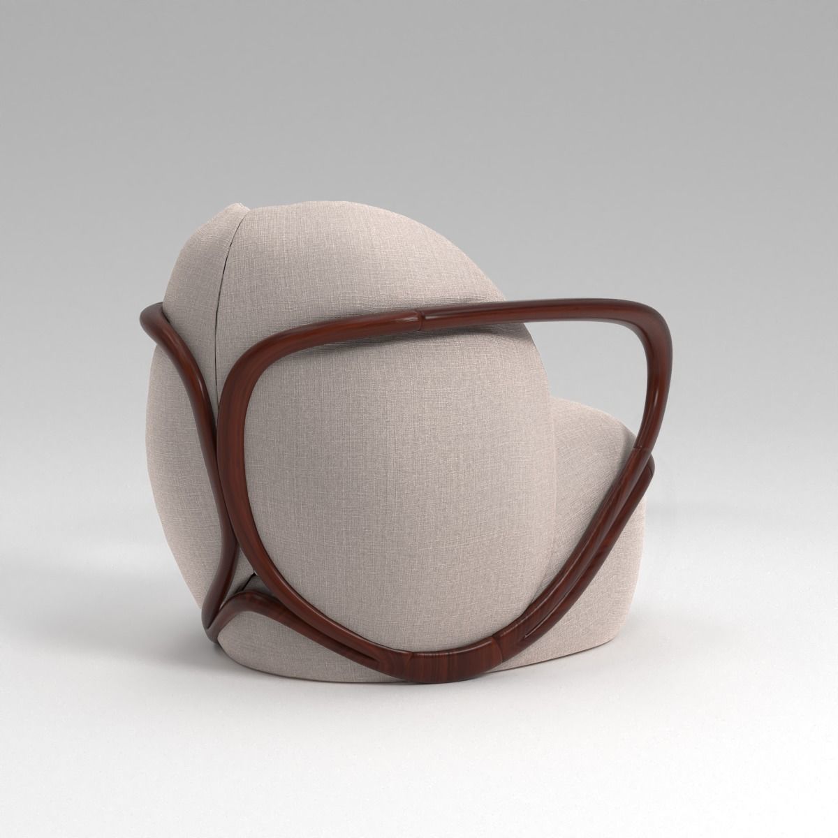 Giorgetti HUG - Armchair Low-poly 3D model_2