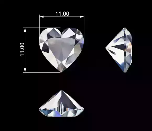Heart shape diamond  Free 3D model
