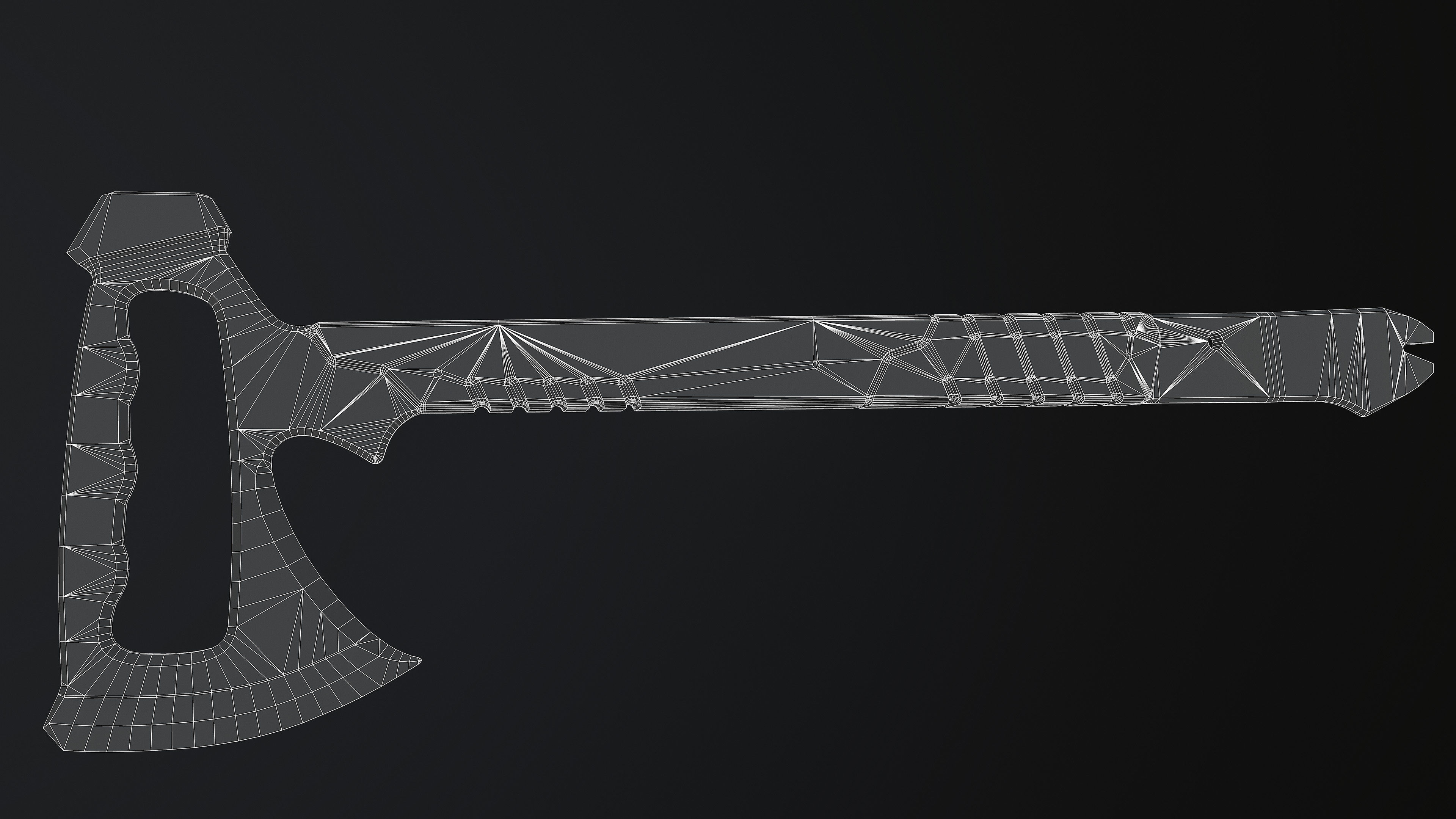 Gerber Downrange Tomahawk Low-poly 3D model_4