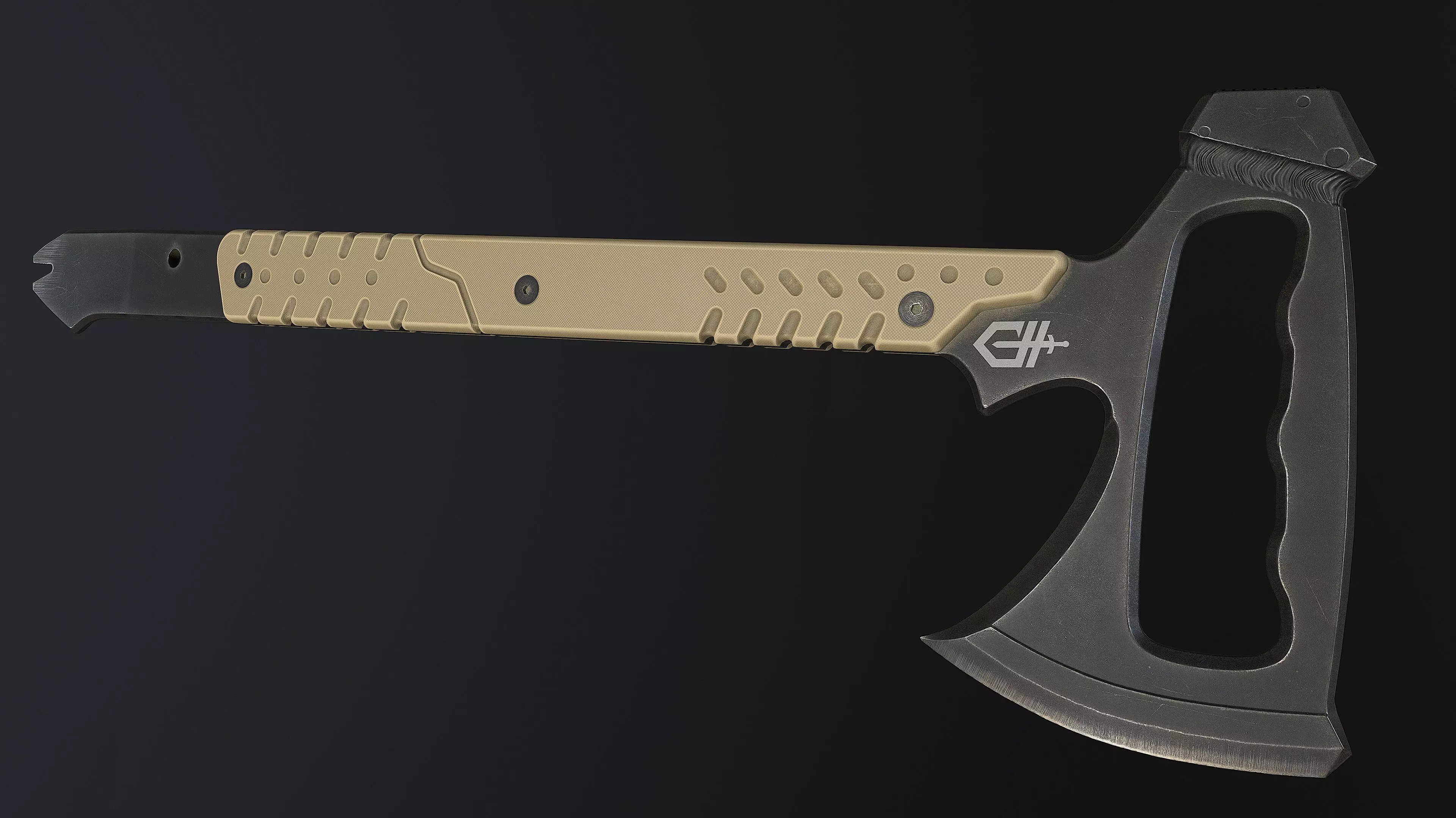 Gerber Downrange Tomahawk Low-poly 3D model_0