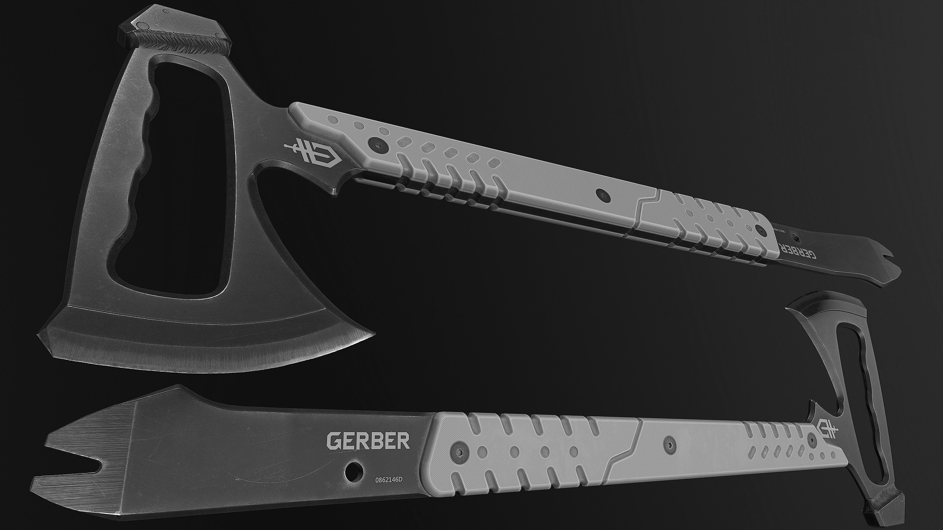 Gerber Downrange Tomahawk Low-poly 3D model_3