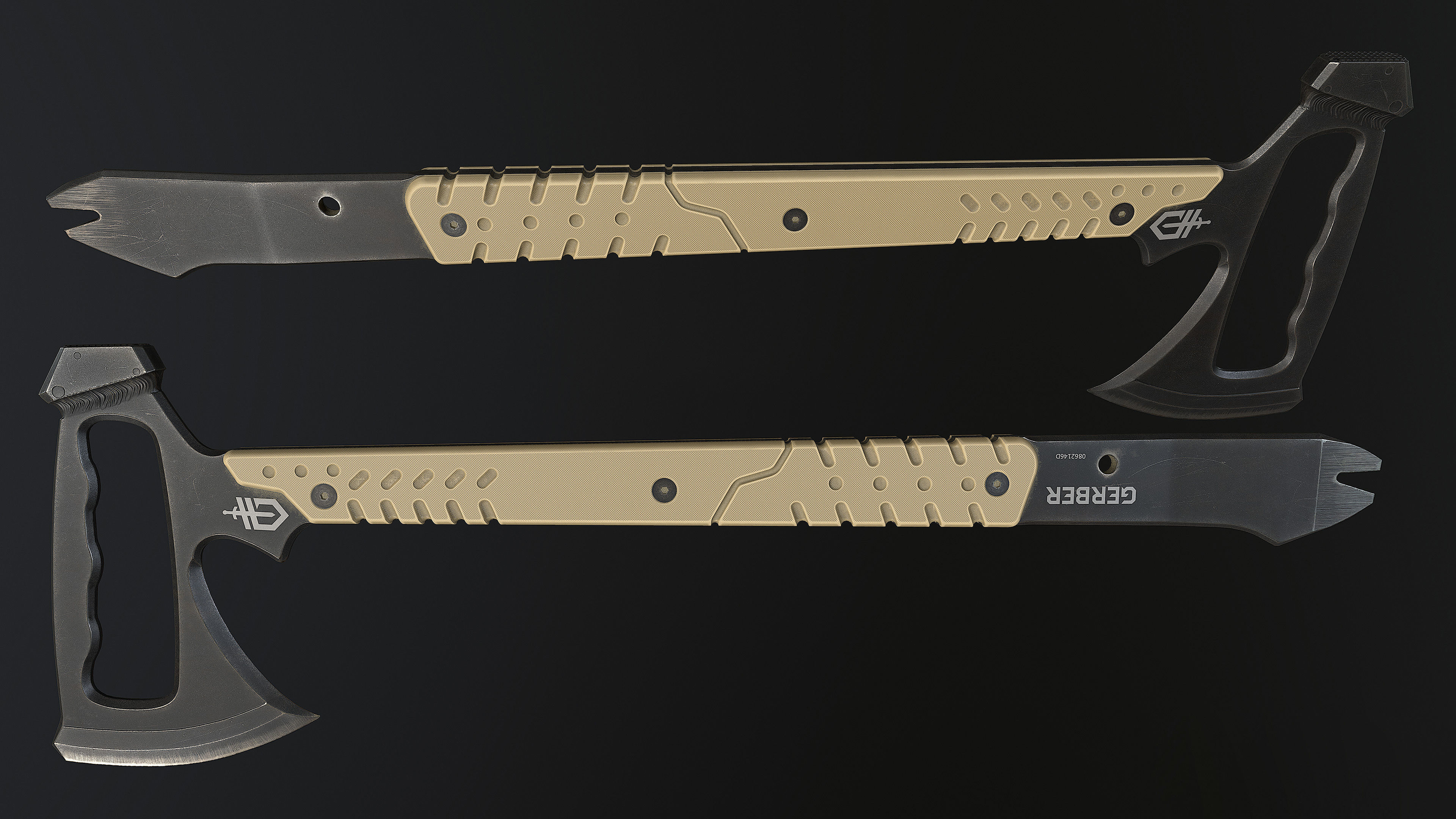 Gerber Downrange Tomahawk Low-poly 3D model_1