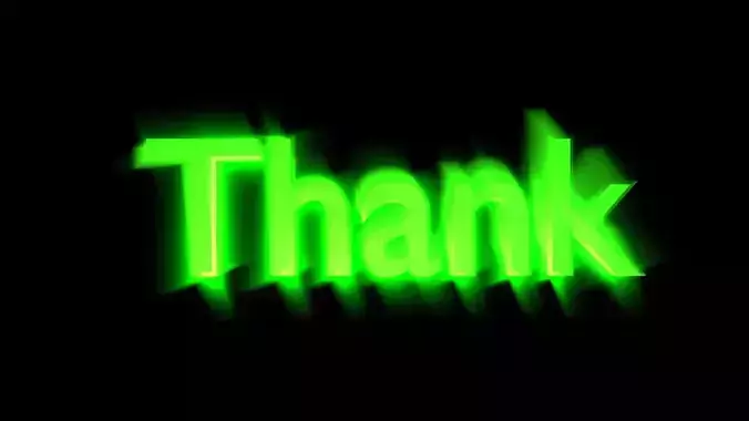 Streaking Thank You Text Animation 