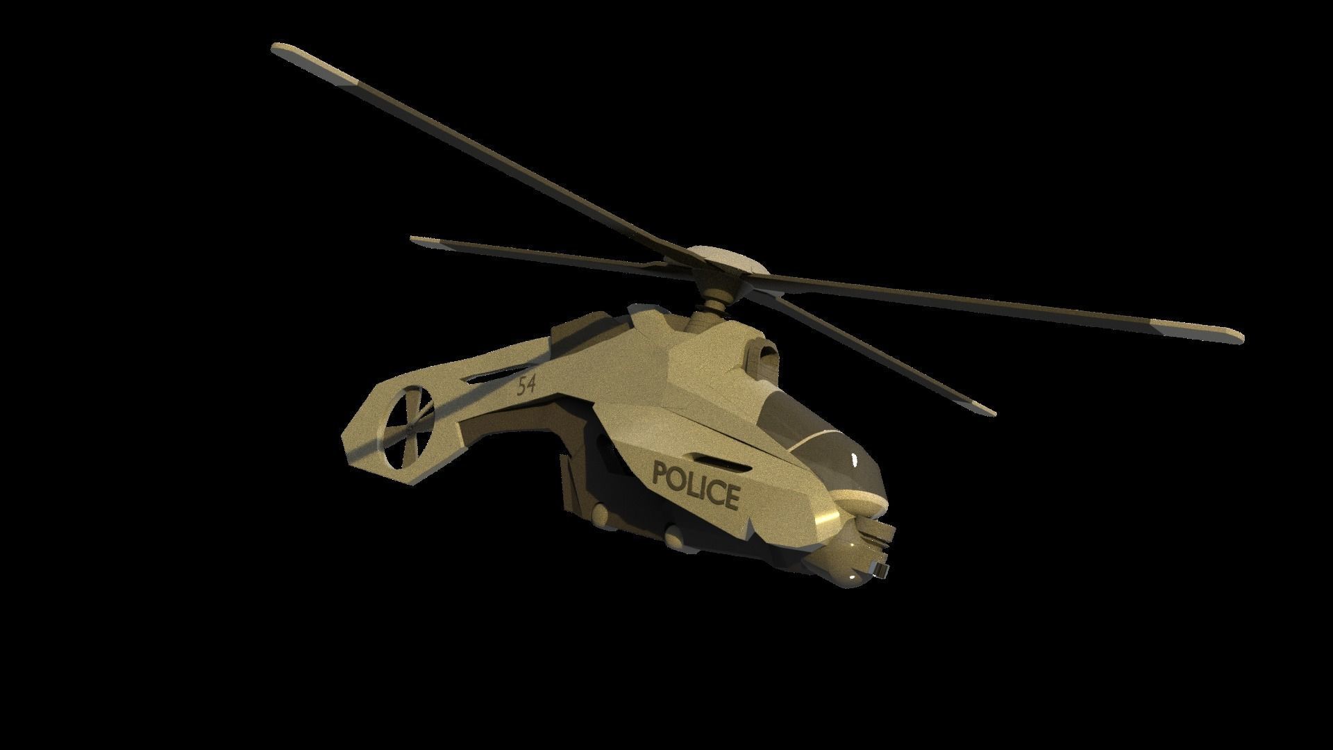 police helicopter 3D model_5