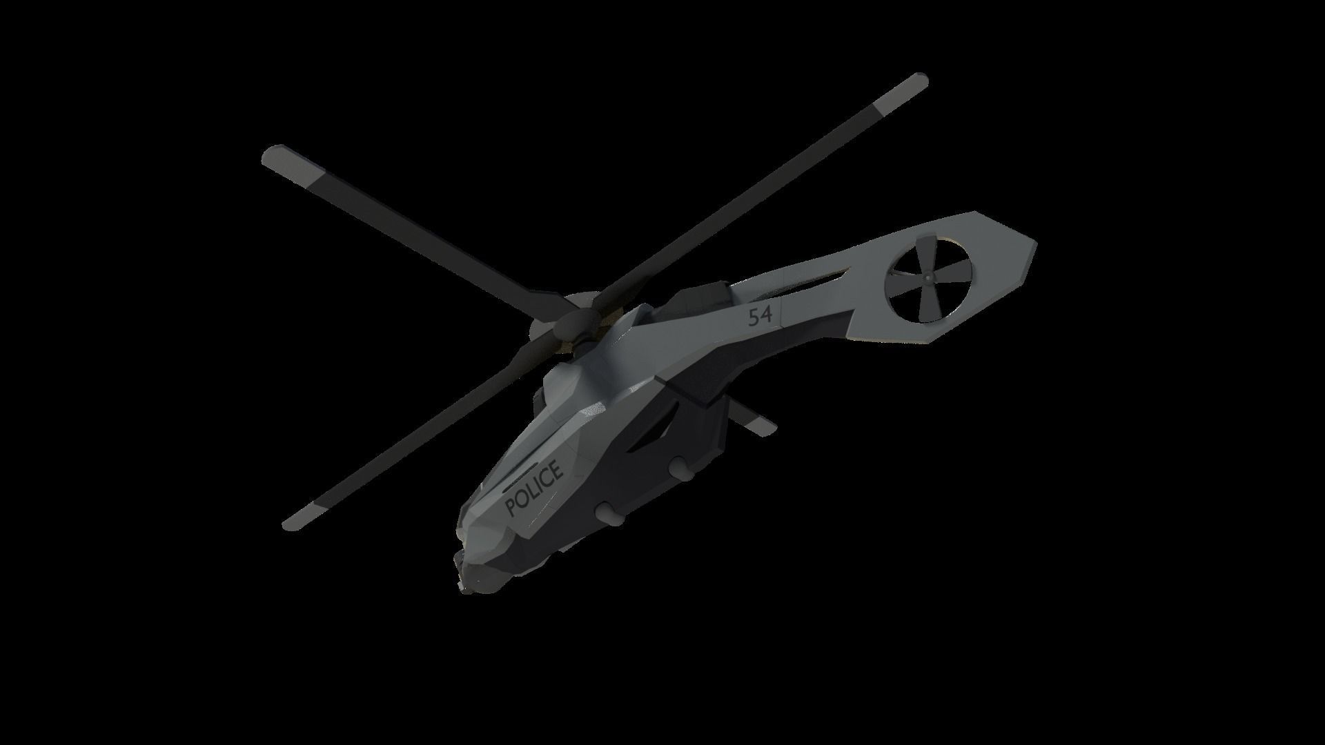 police helicopter 3D model_3