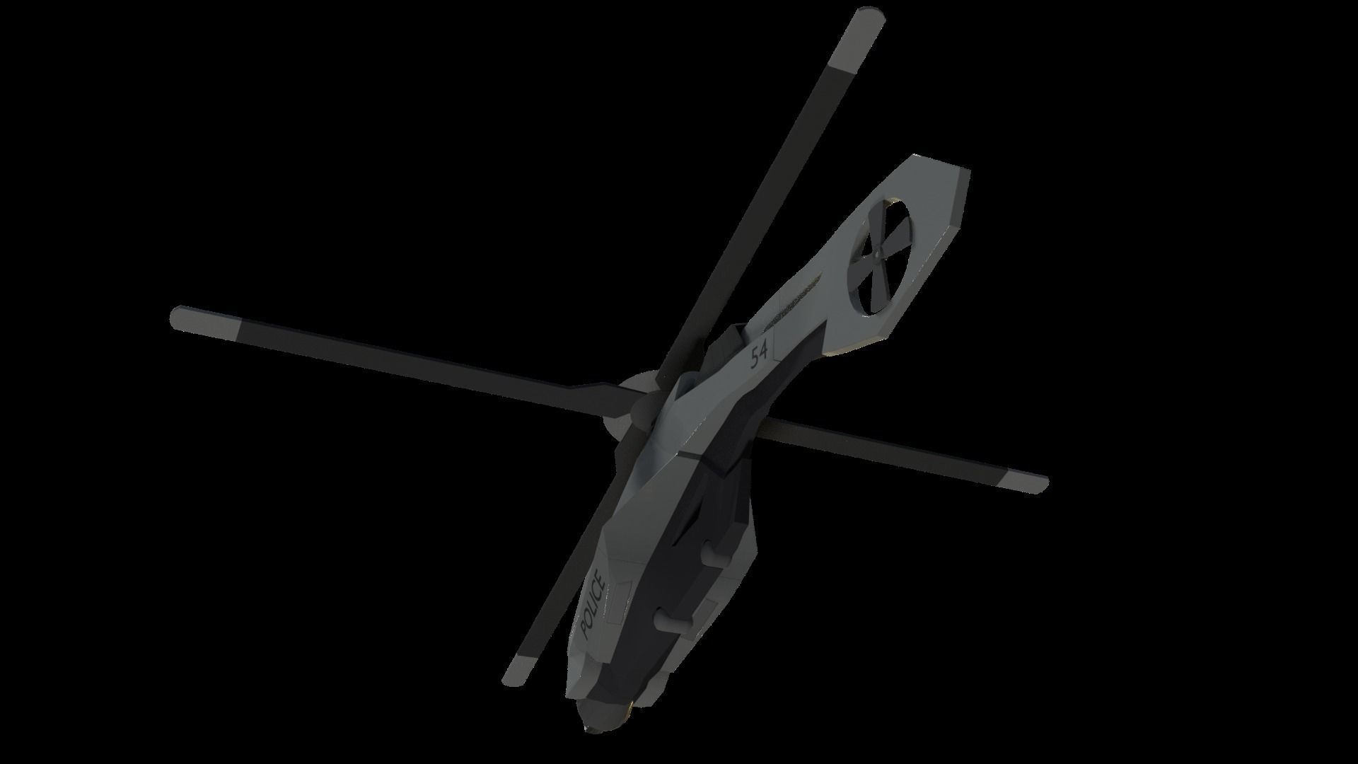 police helicopter 3D model_4