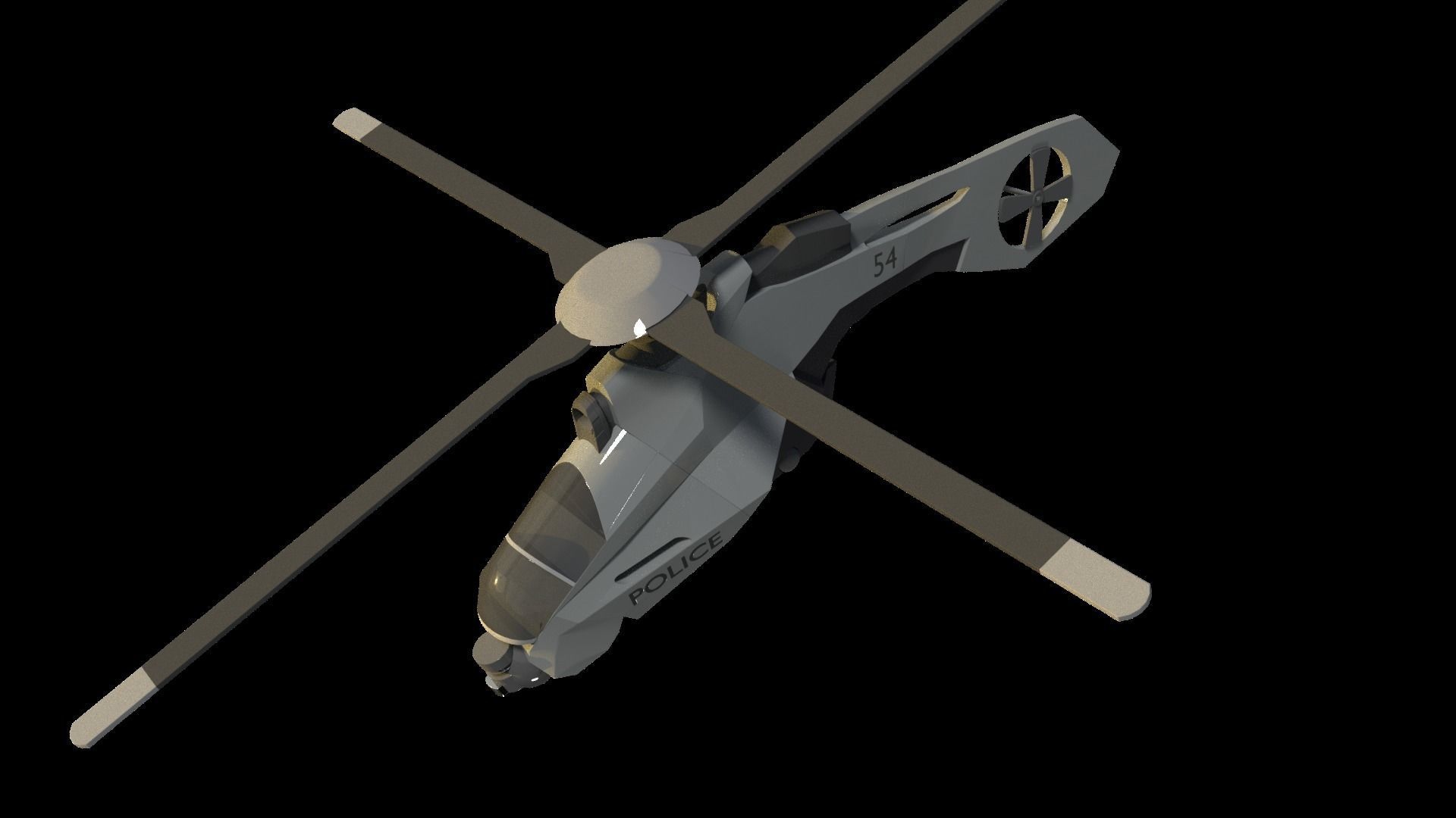 police helicopter 3D model_2