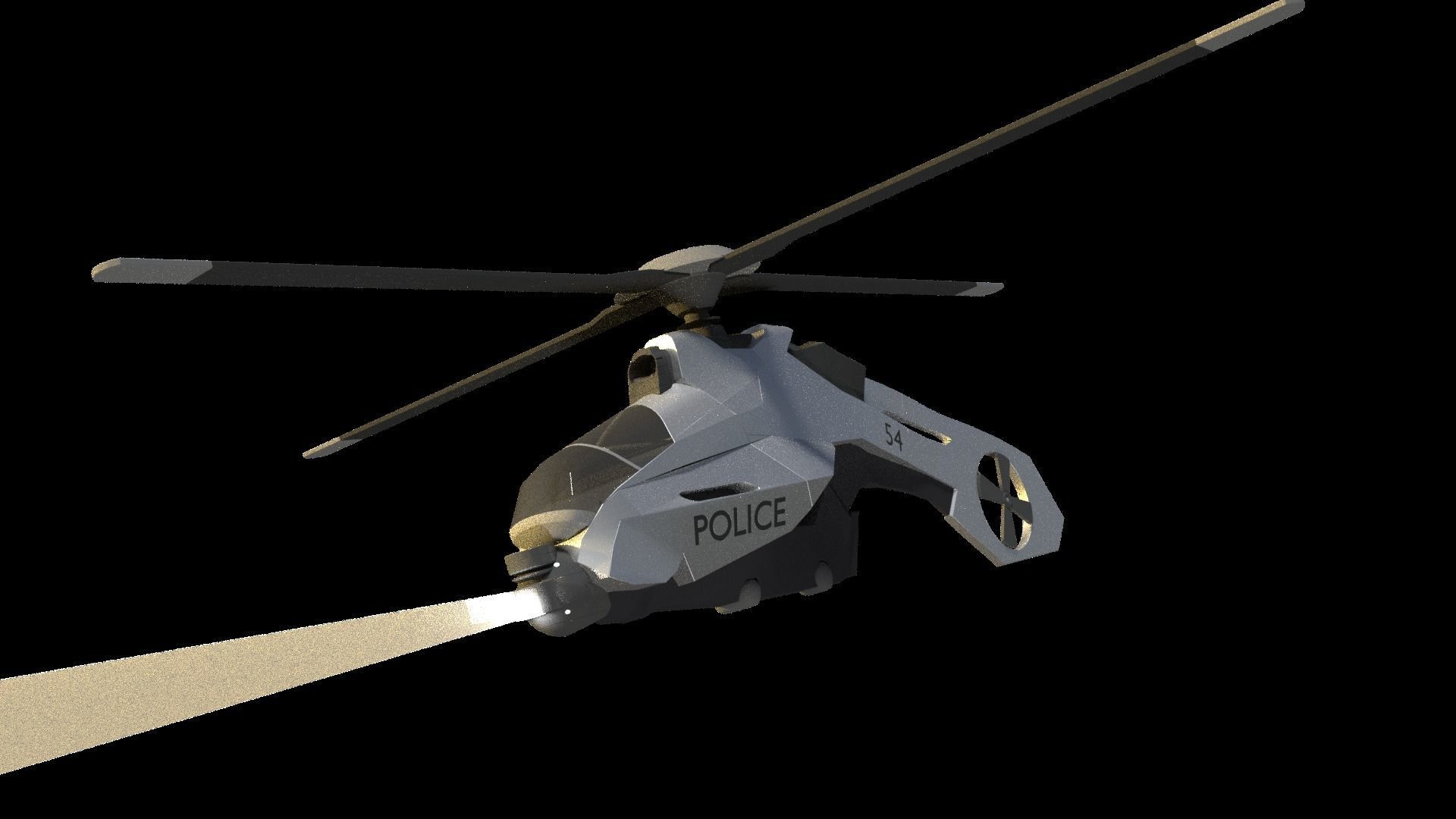 police helicopter 3D model_8