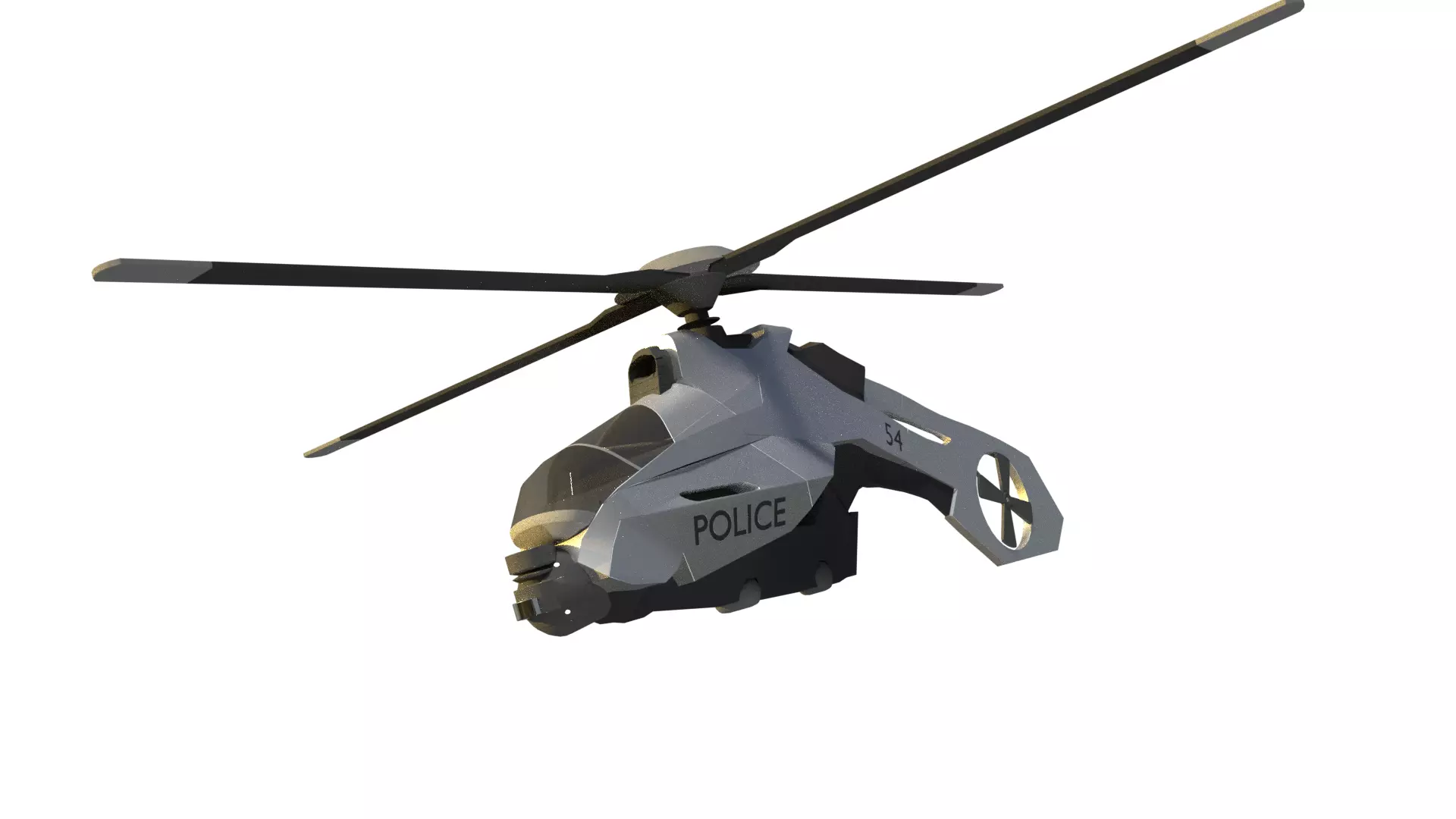 police helicopter 3D model_0