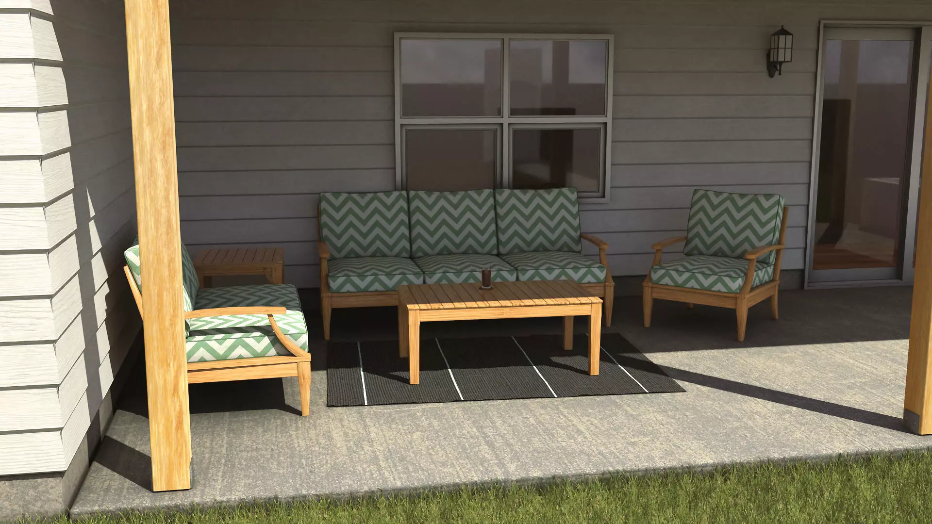 Patio Furniture Set Low-poly 3D model