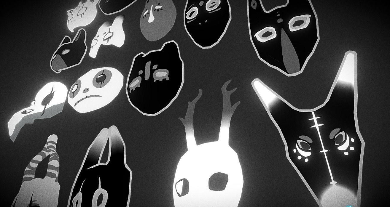 Ancient Mask Collection Low-poly 3D model_3