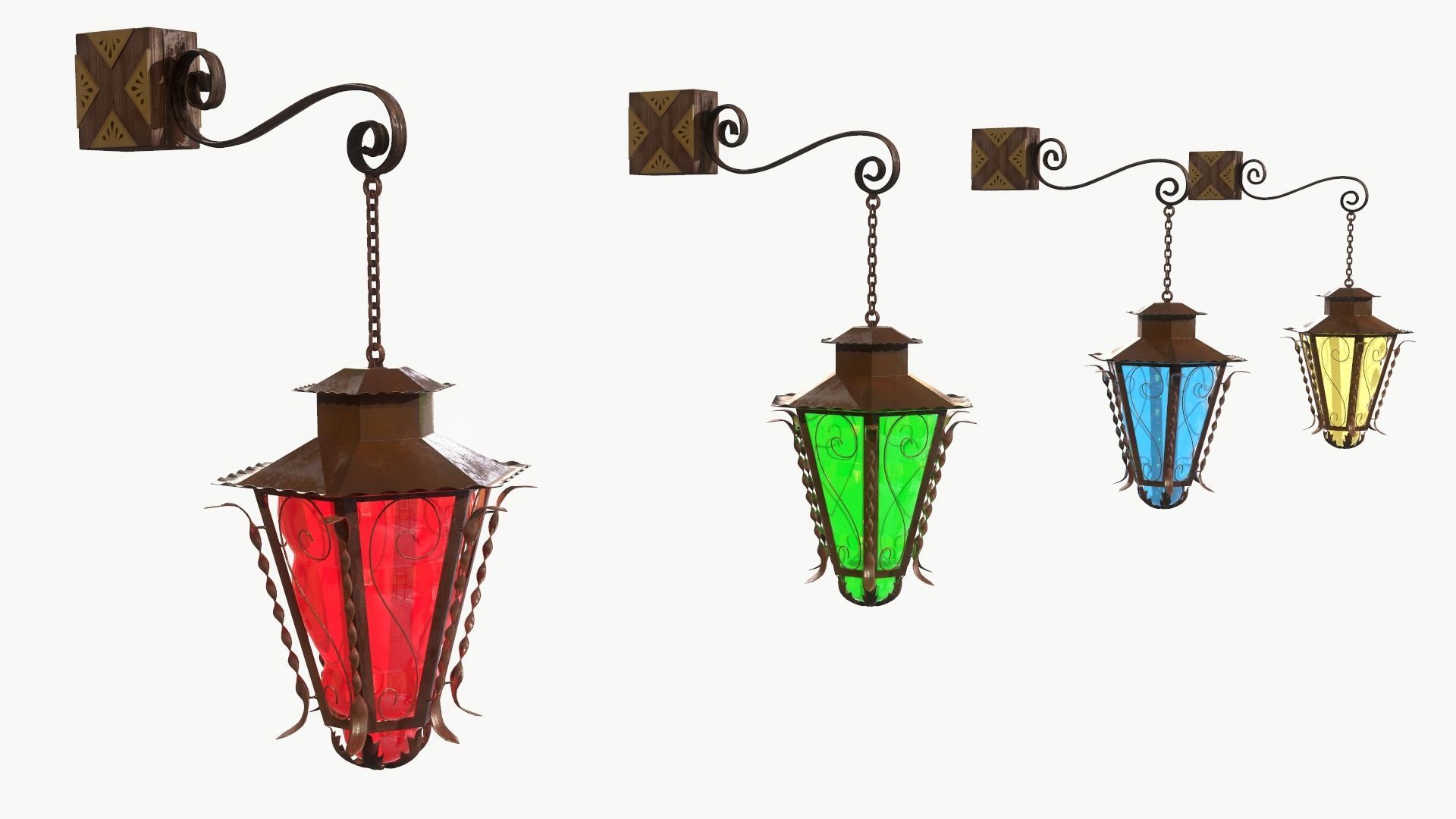 Decorative Lantern Low-poly 3D model_1