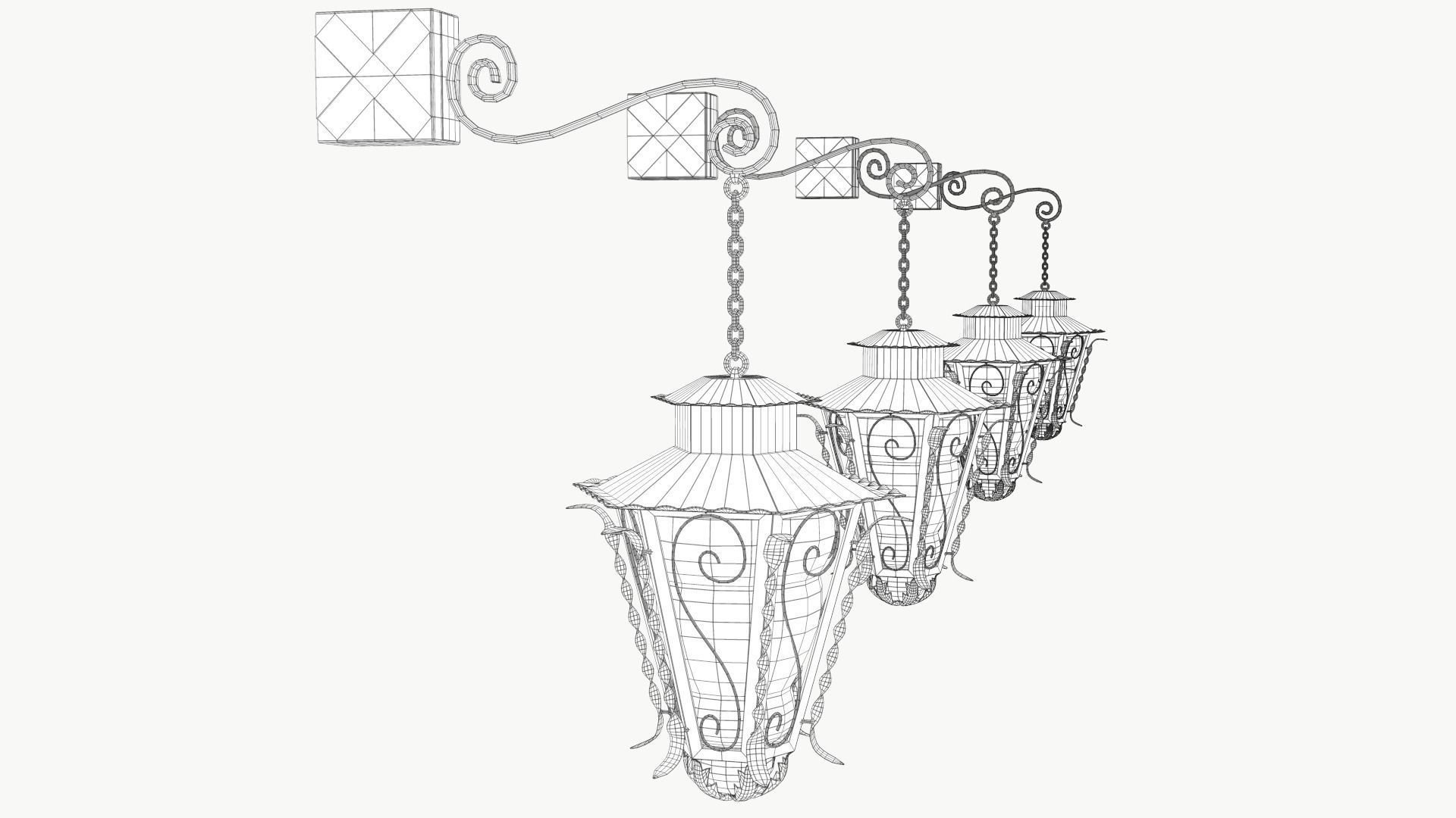 Decorative Lantern Low-poly 3D model_4