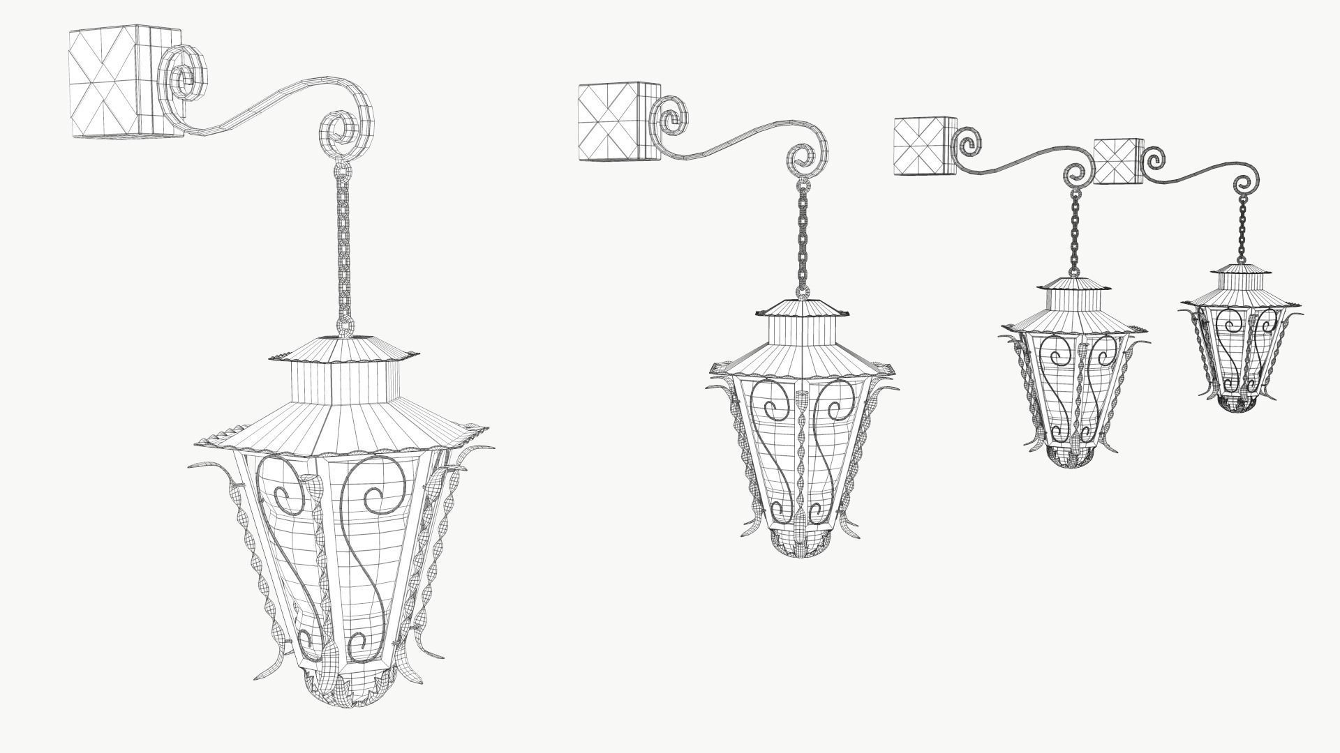 Decorative Lantern Low-poly 3D model_2
