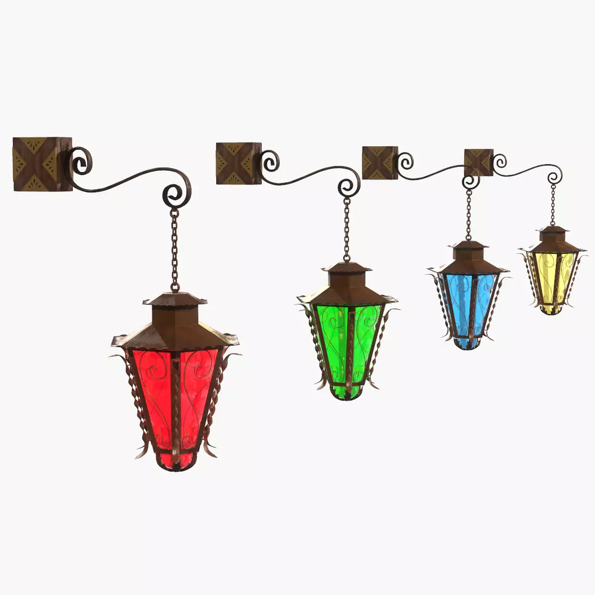 Decorative Lantern Low-poly 3D model_0