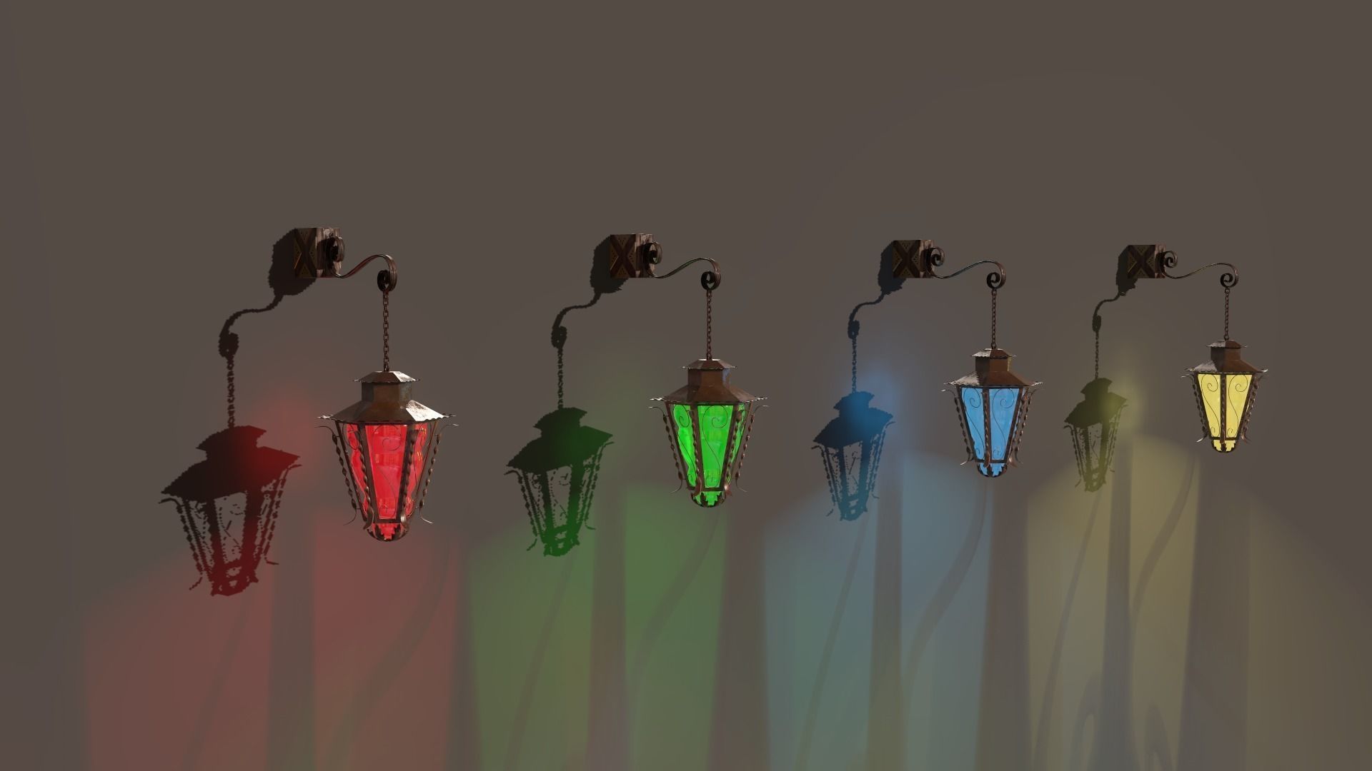Decorative Lantern Low-poly 3D model_17