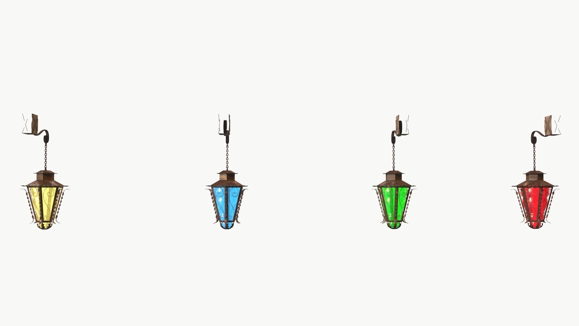 Decorative Lantern Low-poly 3D model_7